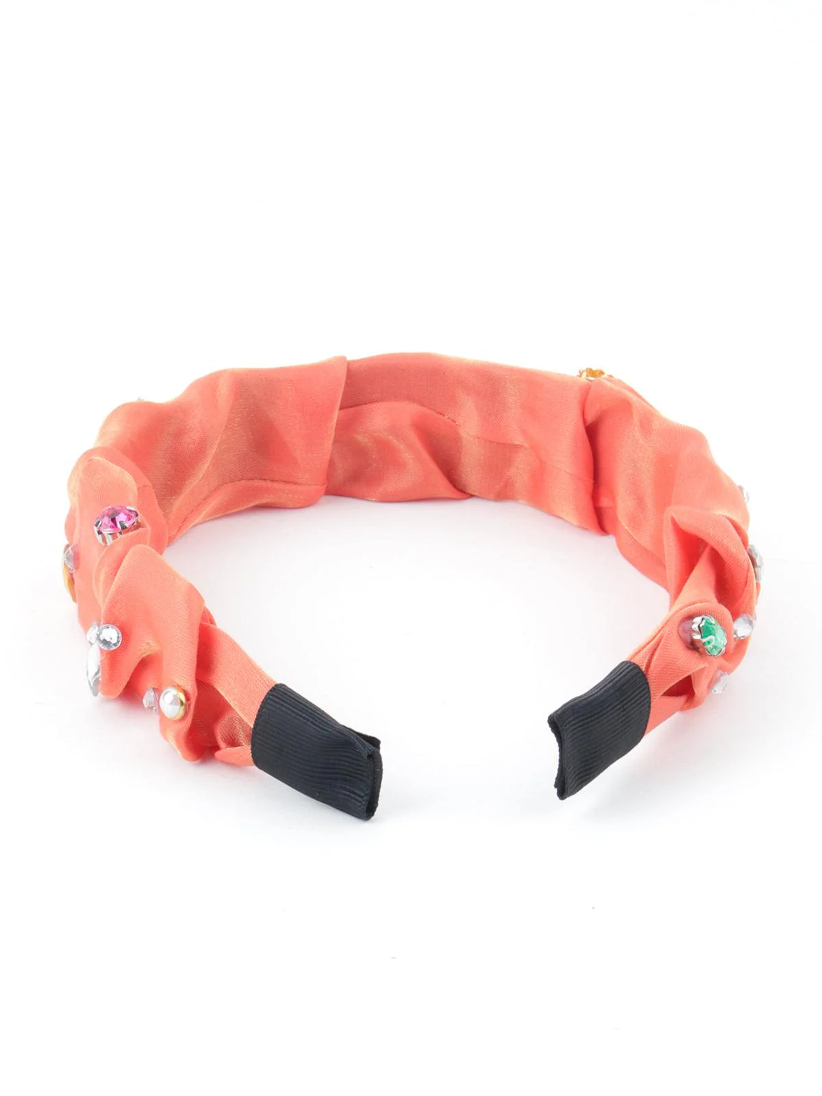 Odette Women Orange Embellished Radiant Hairband - Image 5