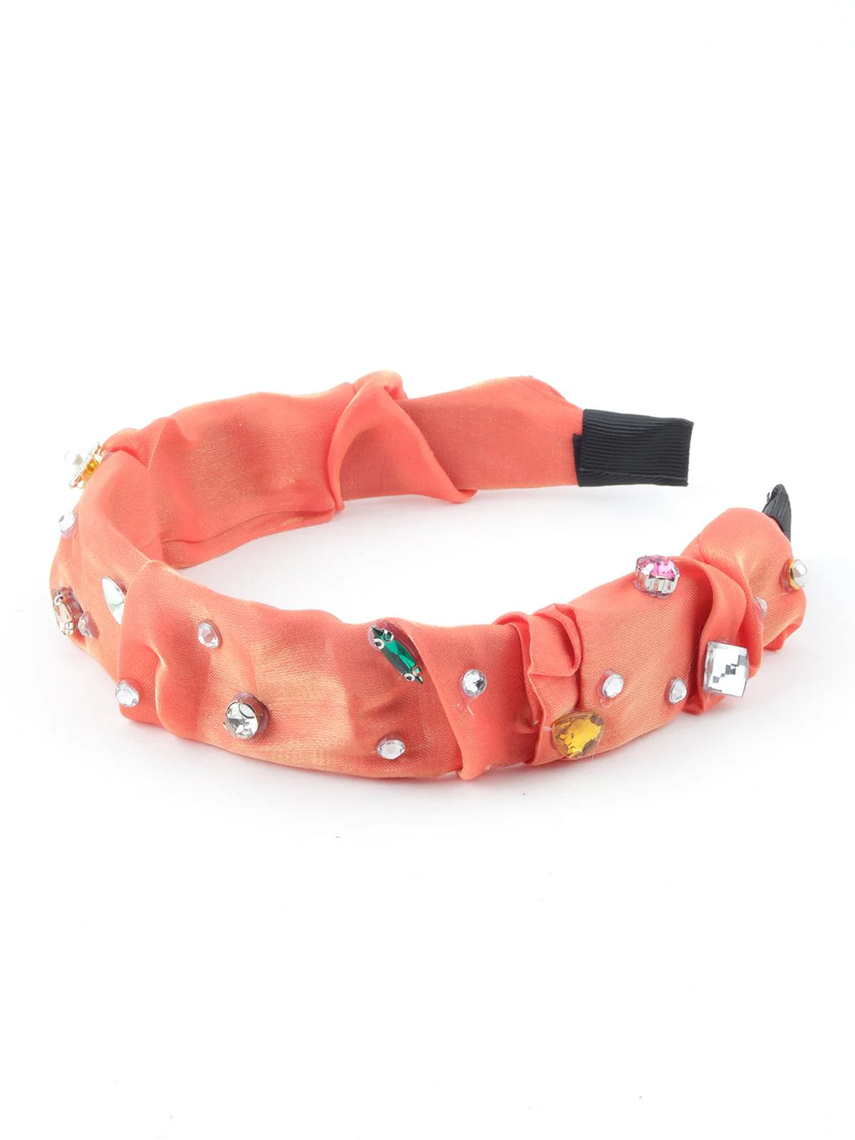 Odette Women Orange Embellished Radiant Hairband - Image 6