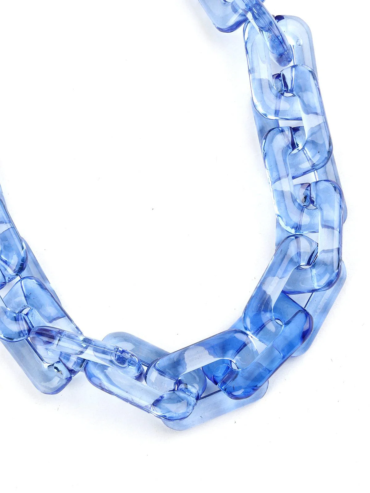 Odette Women Oversized Blue Chain Statement Neckpiece - Image 5