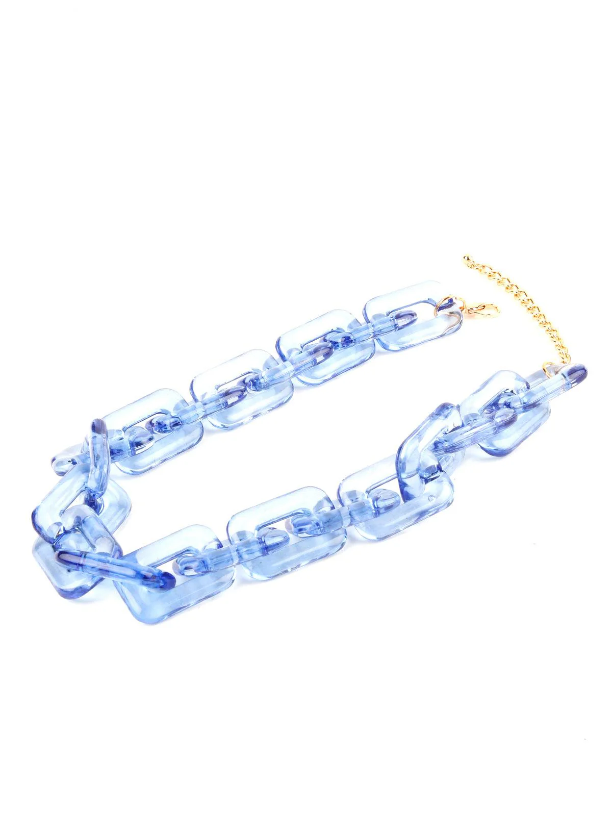 Odette Women Oversized Blue Chain Statement Neckpiece - Image 6