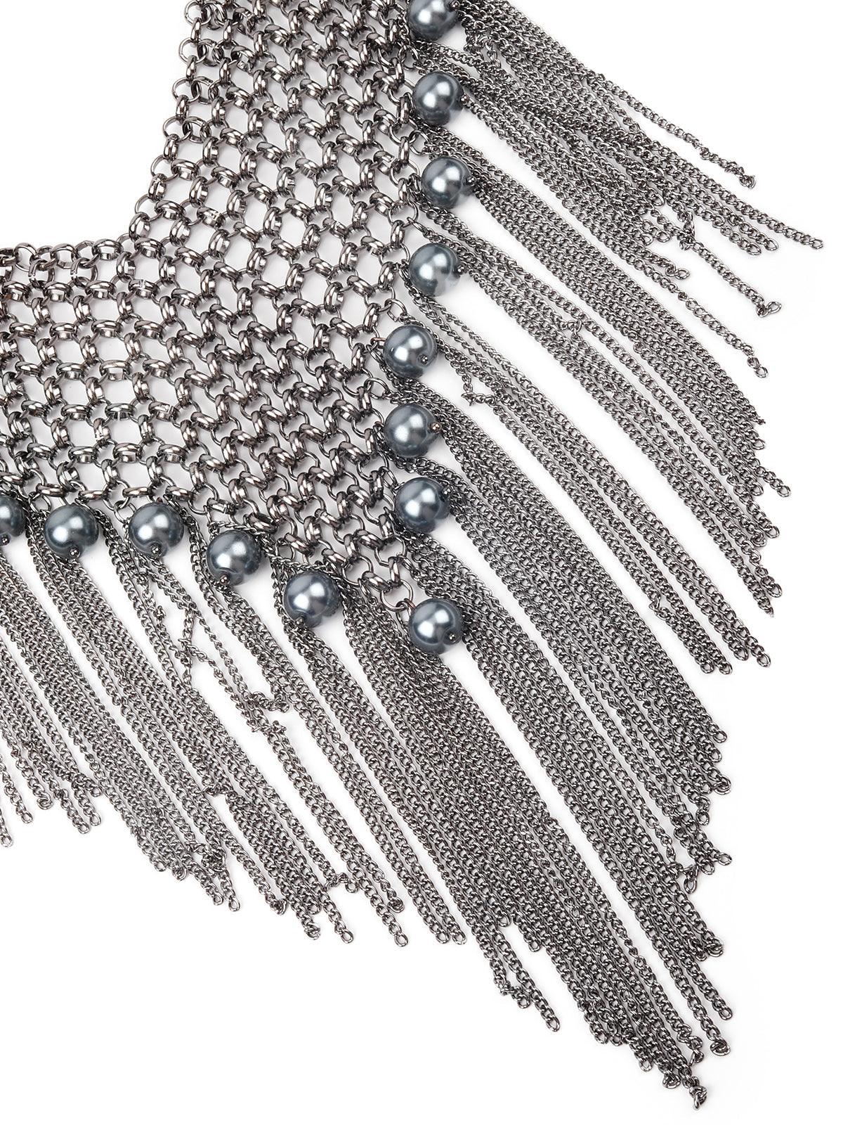Odette Oxidised Silver Bohemian Necklace For Women - Image 5