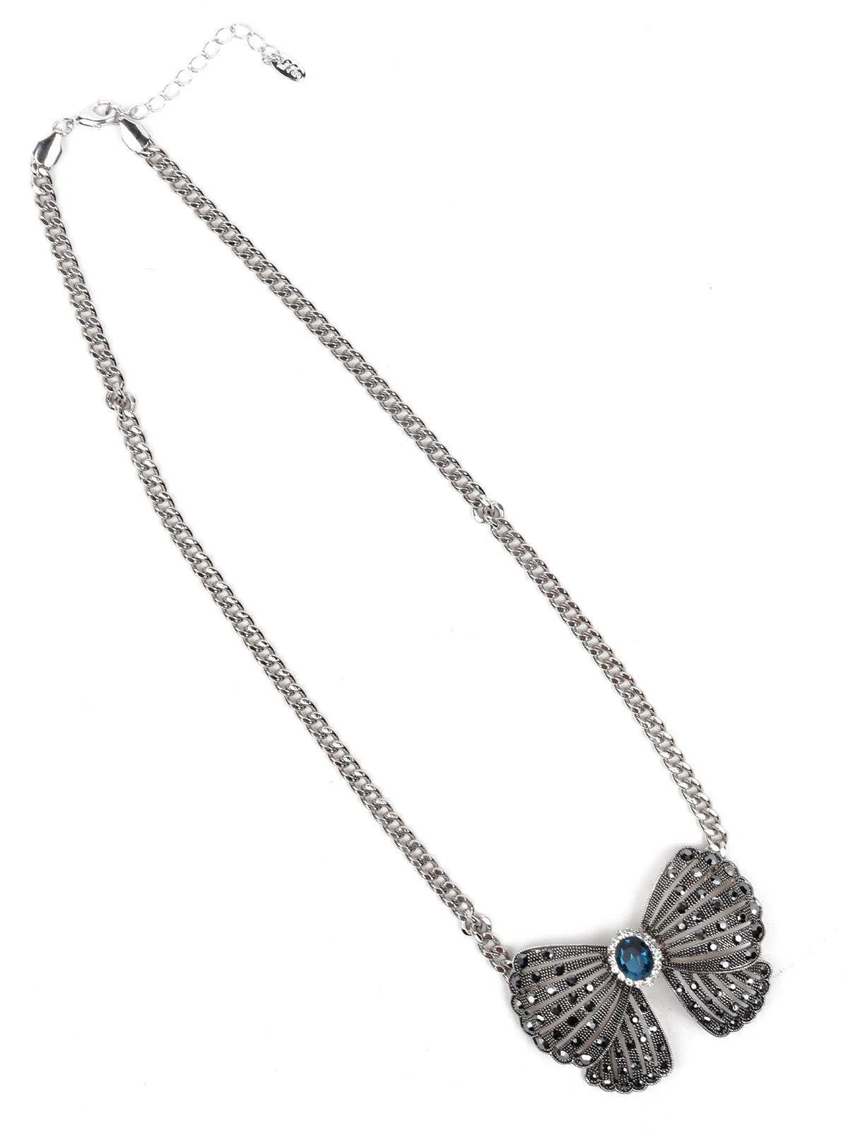 Odette Women Silver-Studded Metal Necklace - Image 4
