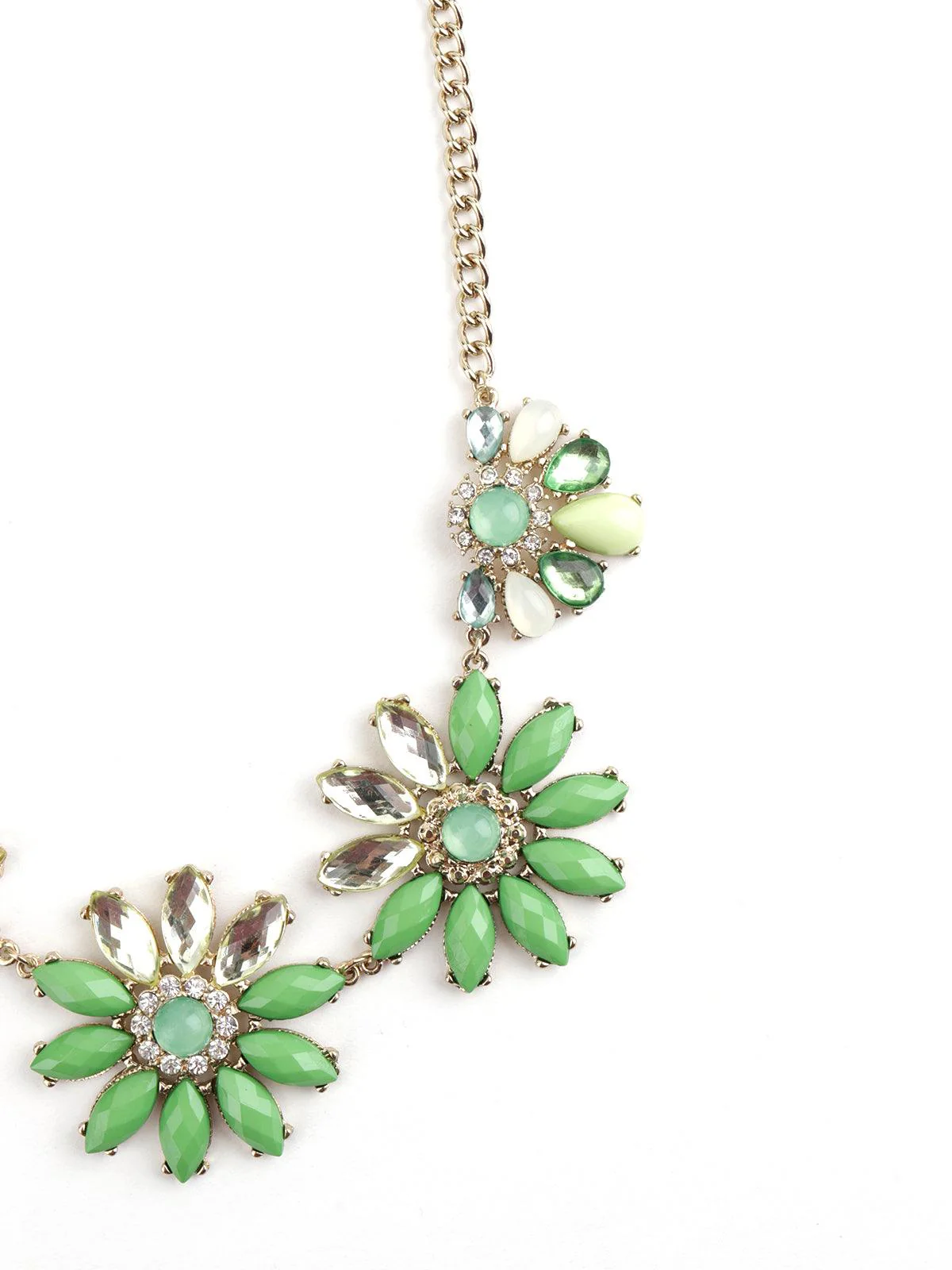 Odette Women Parakeet Green Floral Necklace - Image 6