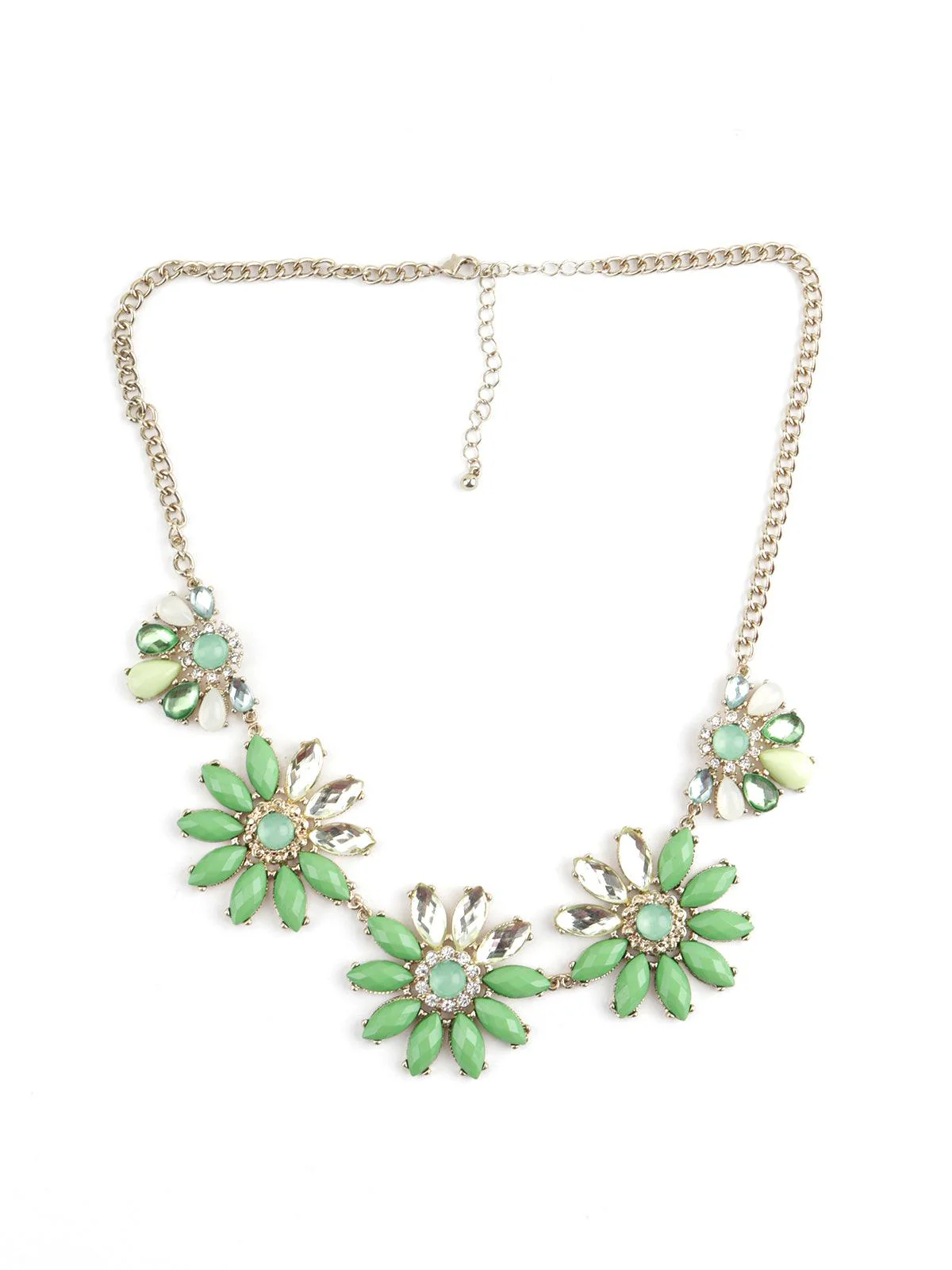 Odette Women Parakeet Green Floral Necklace - Image 7