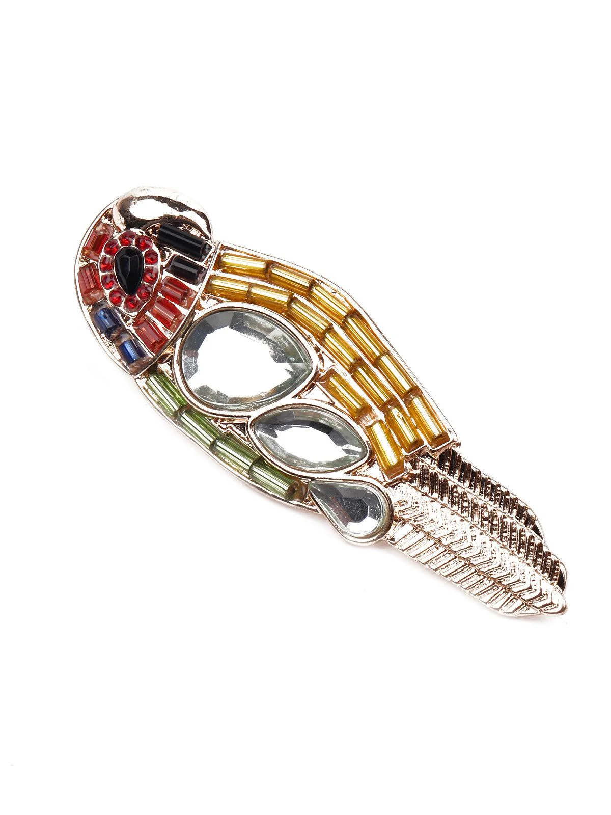 Odette Women Multicolour Beaded Metal Statement Earrings - Image 5