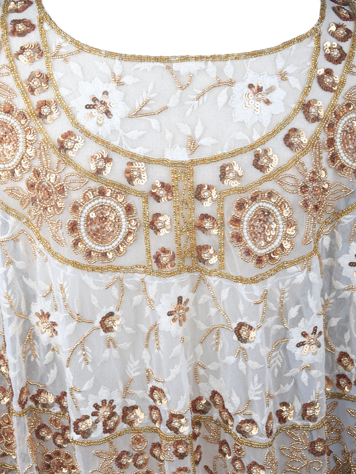 Odette Women Gold And White Embellished Cape - Image 5