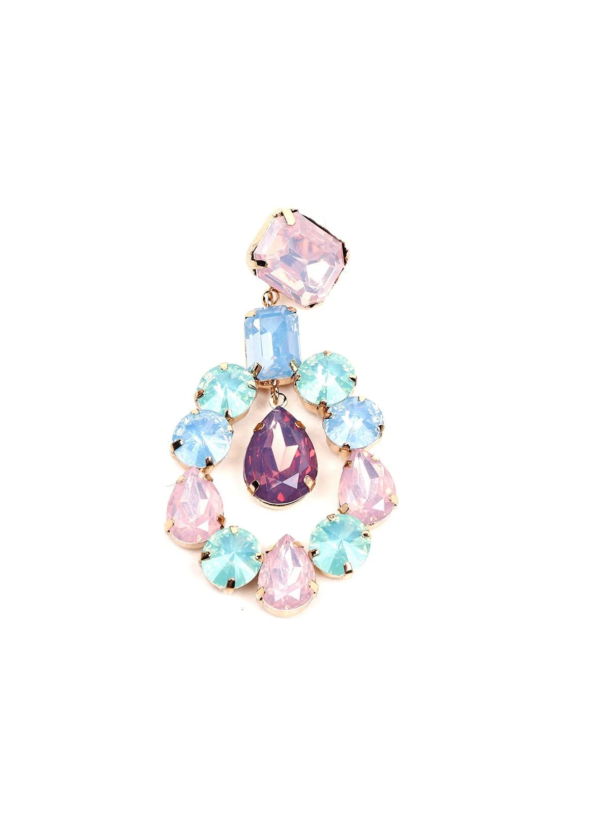 Odette Women Multicolour Metal Drop Earrings - Image 4