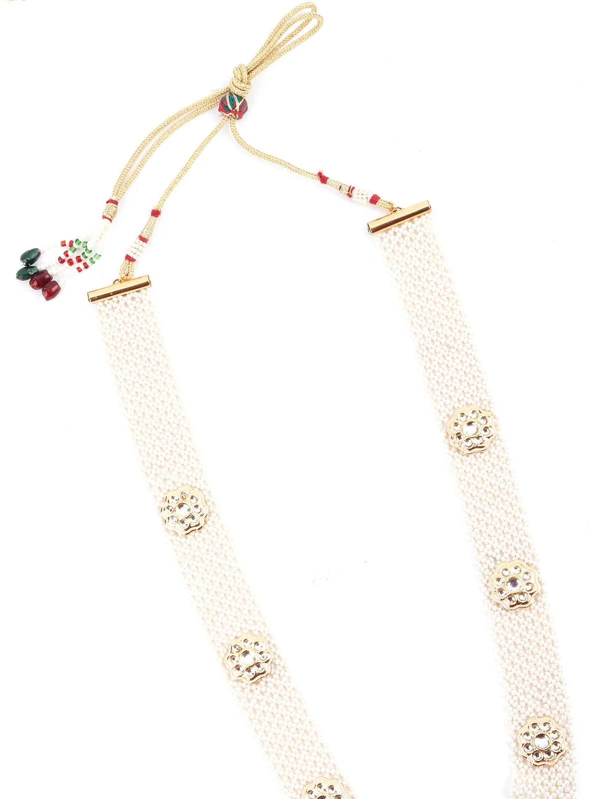 Odette Women Pastel Pink Trendy Kundan Necklace Set - Image 4