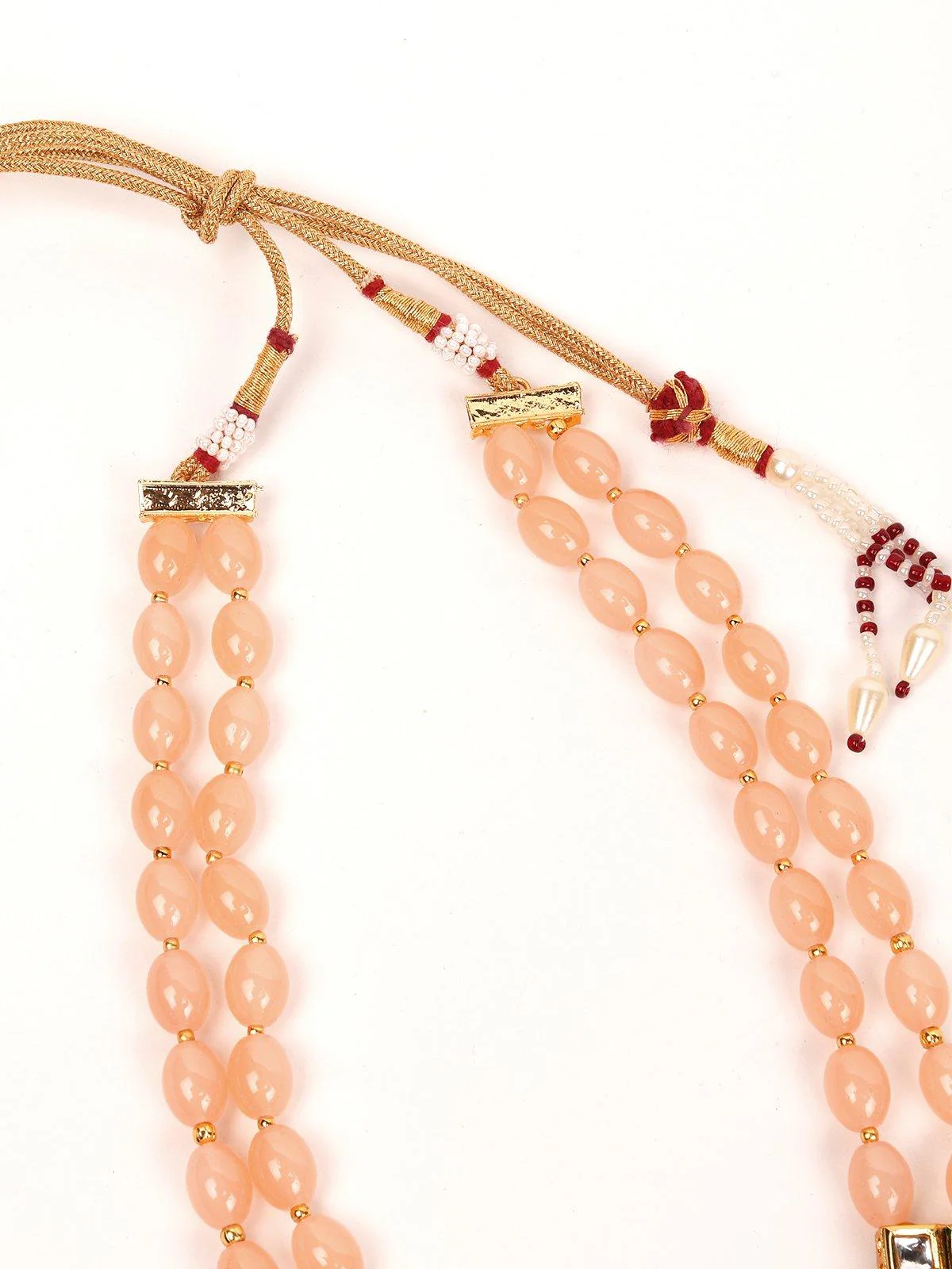 Odette Women Peach Metal Necklace Set - Image 5