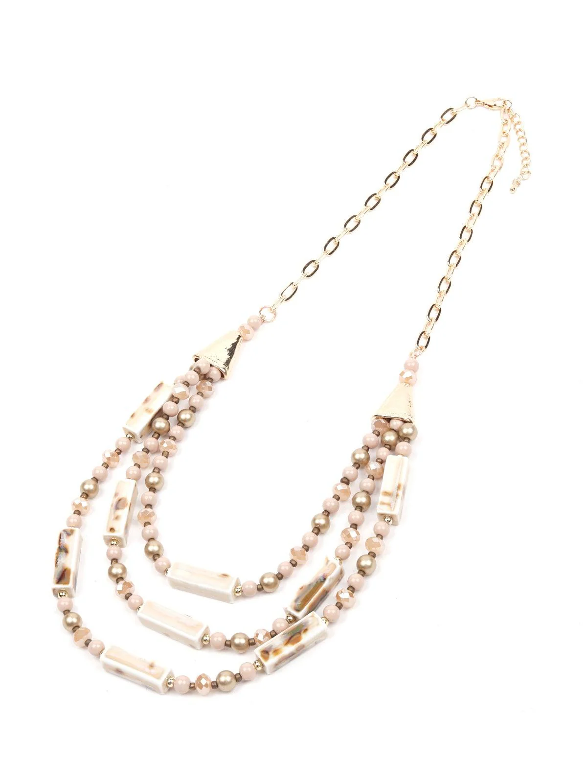 Odette Women Peach Metal Necklace - Image 4
