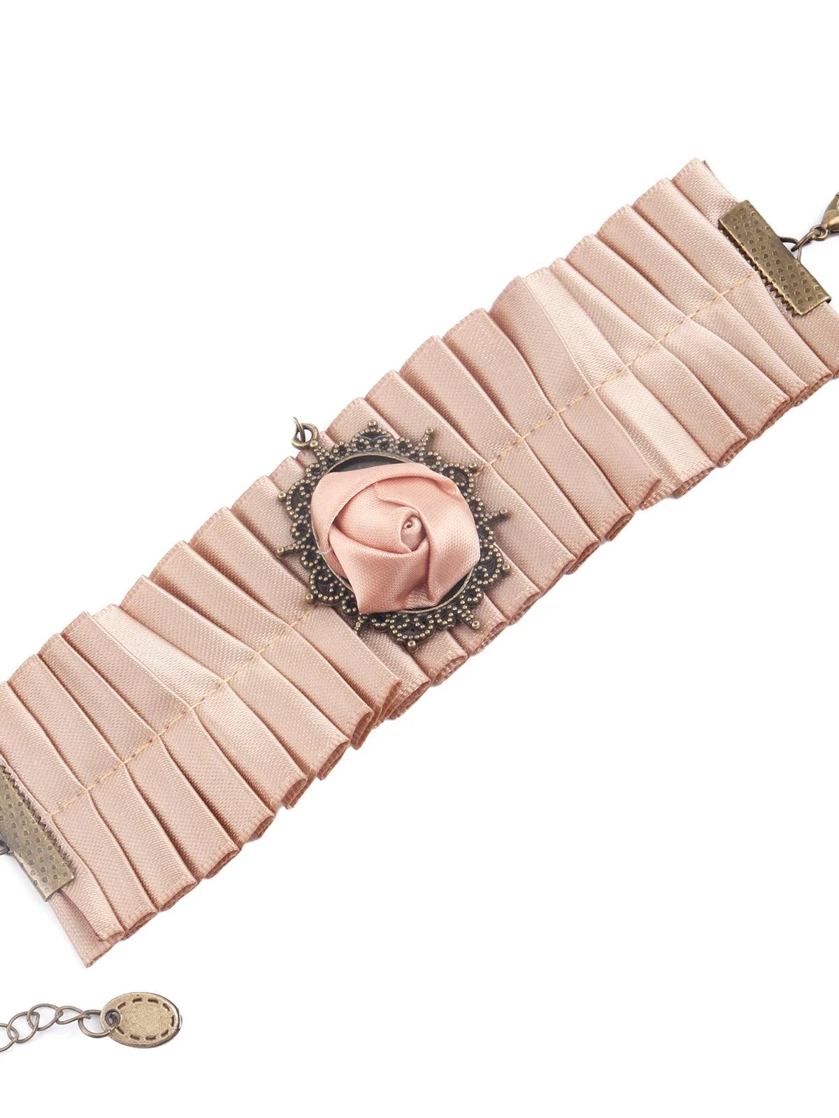 Odette Peach Plated Floral Bracelet Ring For Women - Image 6