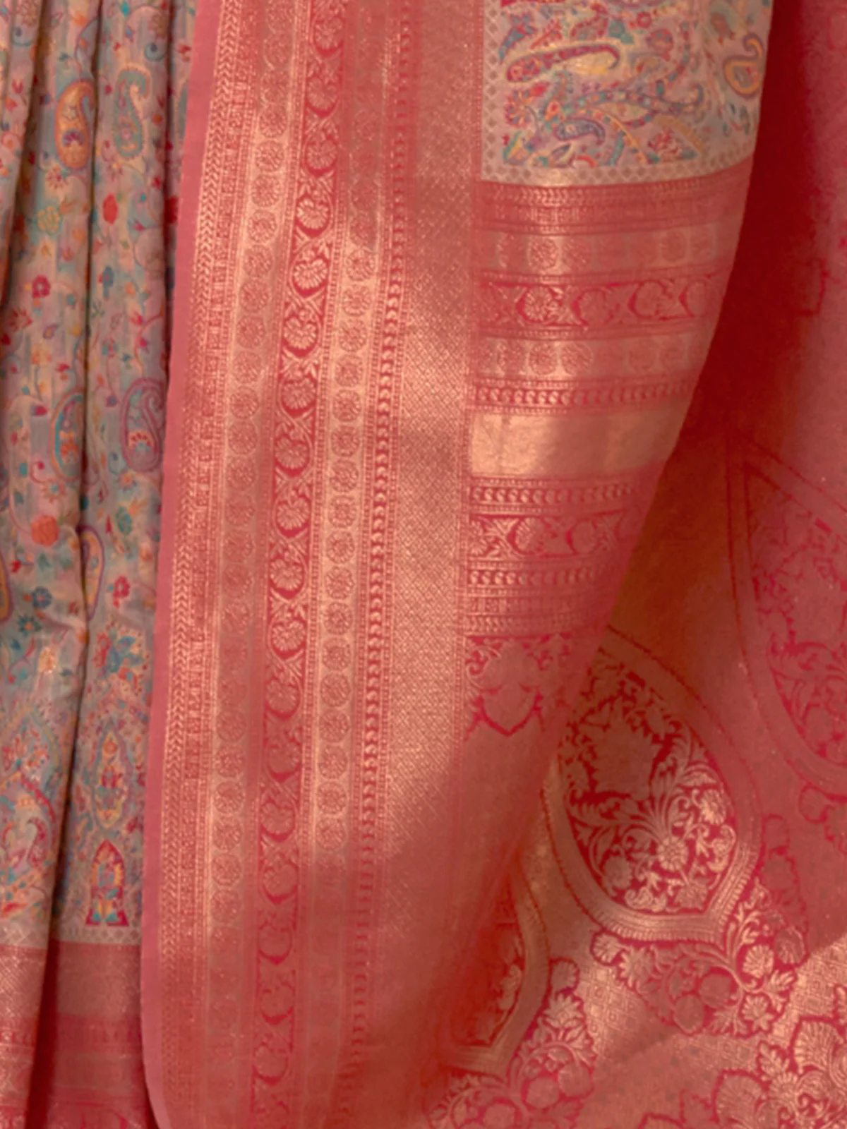 Odette Women Peach Modal Woven Saree With Unstitched Blouse - Image 3