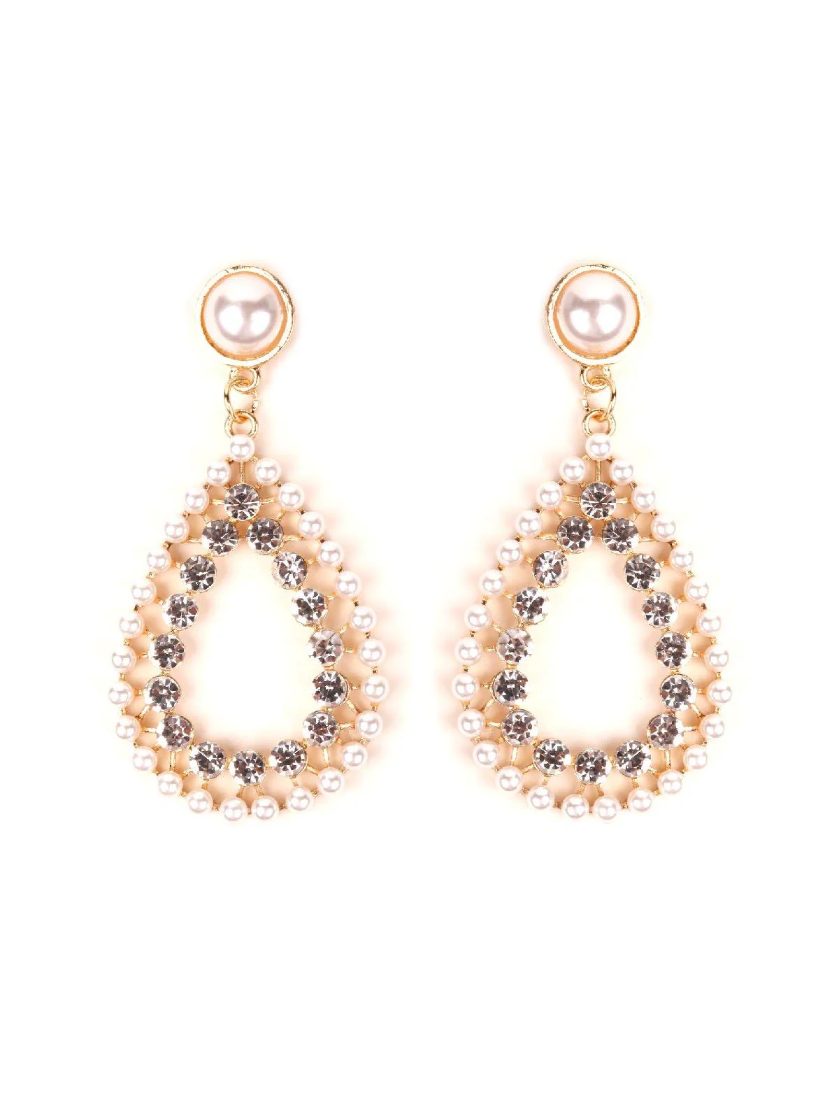 Odette Women White Metal Earrings - Image 3