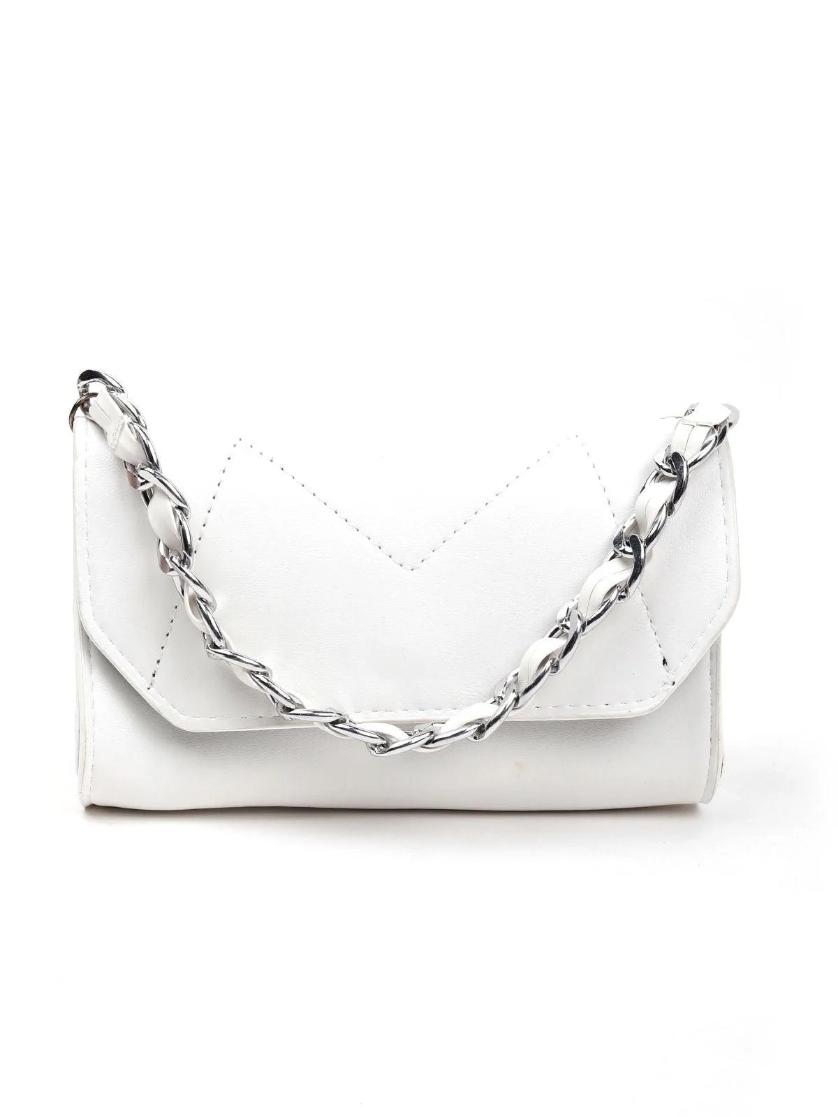 Odette Women White Textured Belt Bag - Image 6