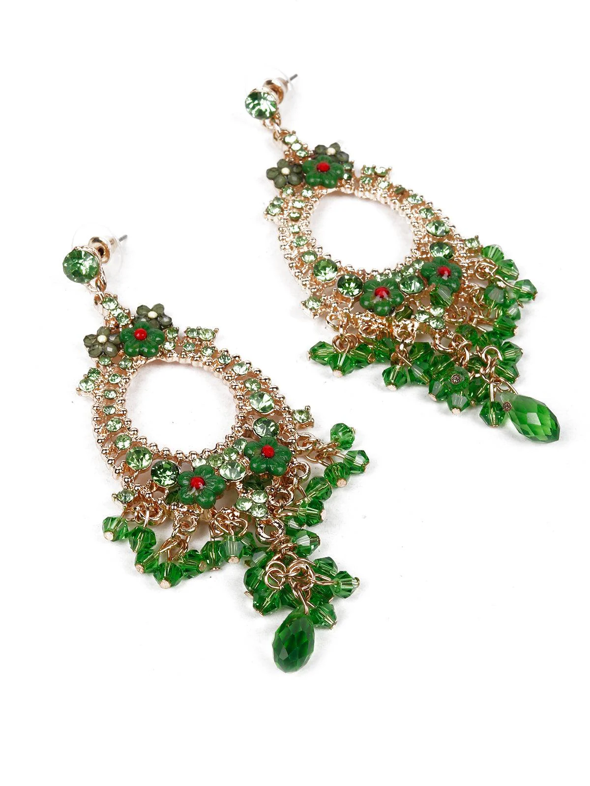 Odette Women Green Metal Earrings - Image 4