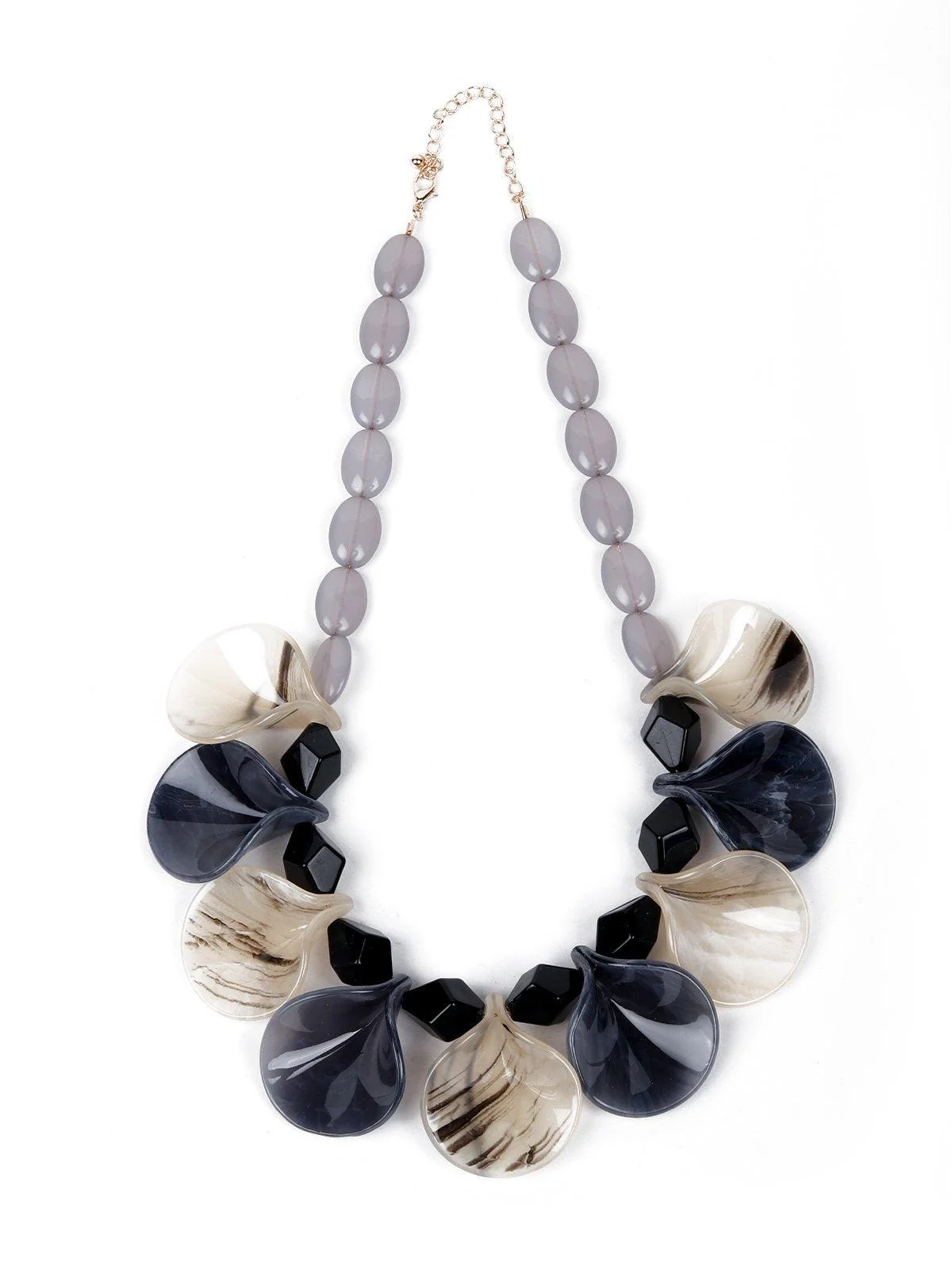 Odette Women Grey And Cream Metal Necklace - Image 3