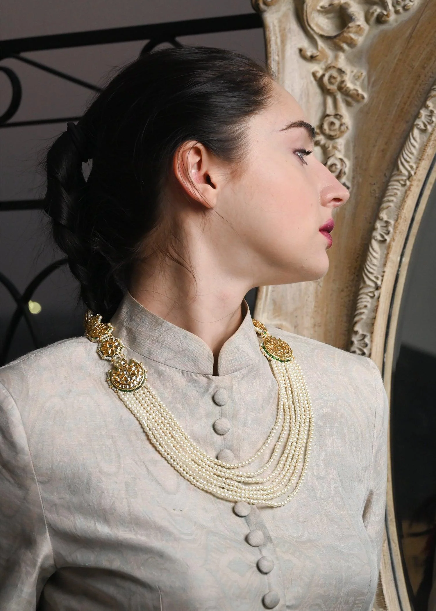 Odette Women Piece Of Art Pearl Necklace Set - Image 2