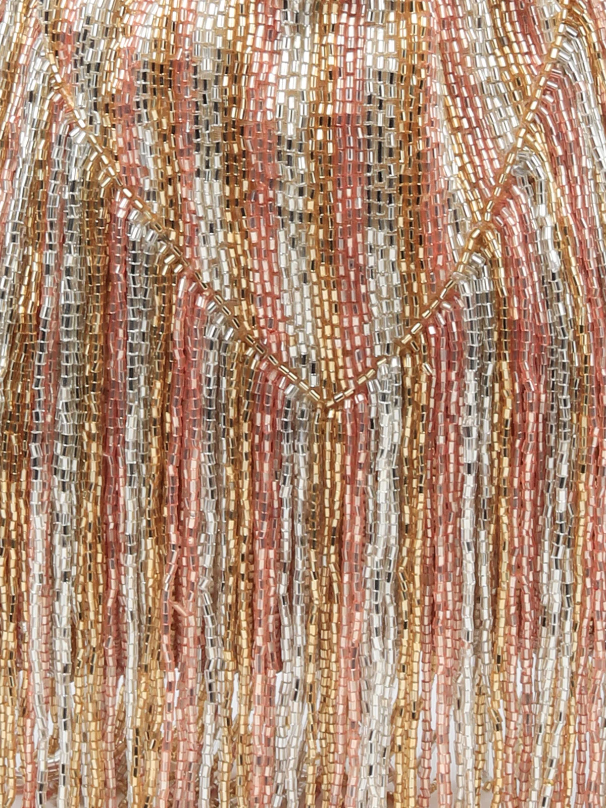Odette Women Pink And Gold Beaded Potli Bag With Tassels - Image 5