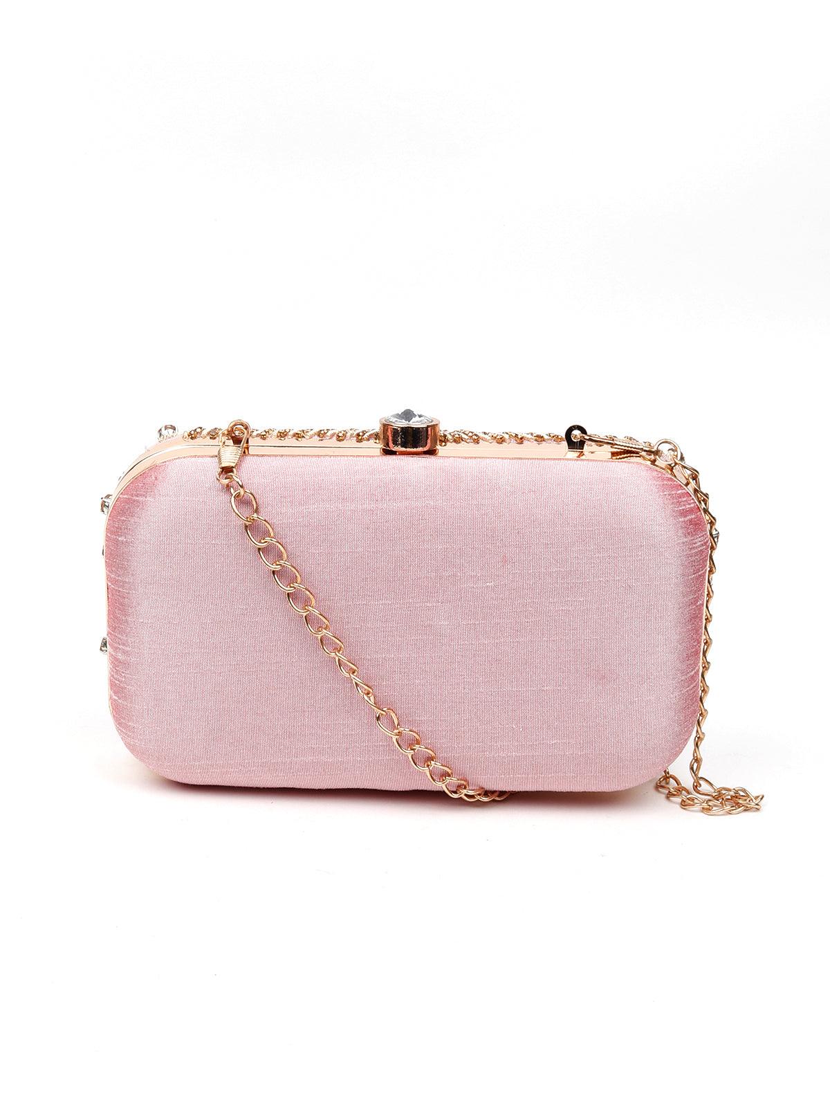 Odette Women Pink And Gold Clutch - Image 5