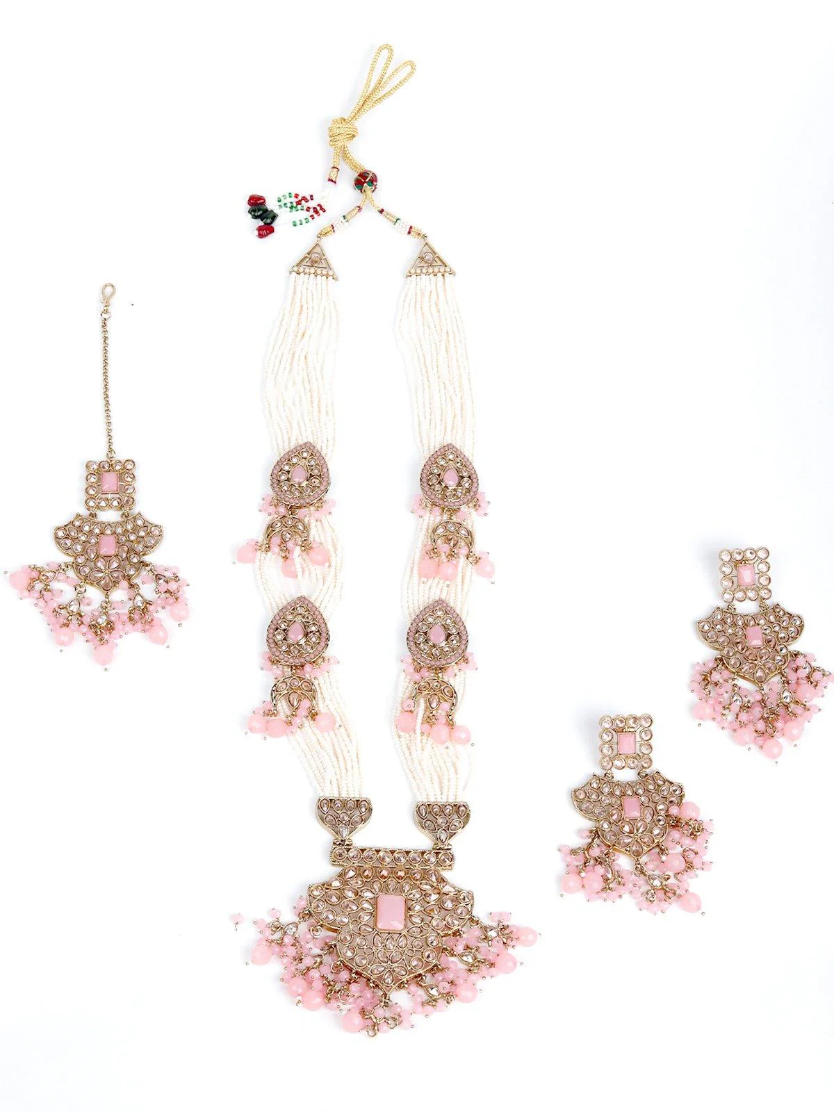 Odette Women Pink Metal Jewellery Set - Image 3