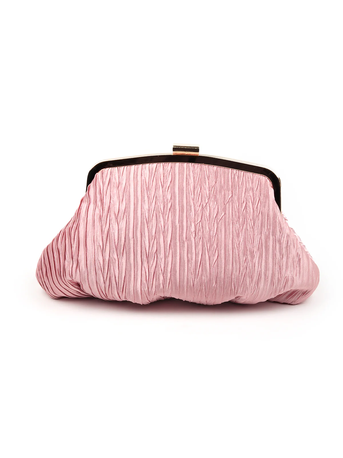 Odette Women Pink Crushed Silk Clutch Bag - Image 4