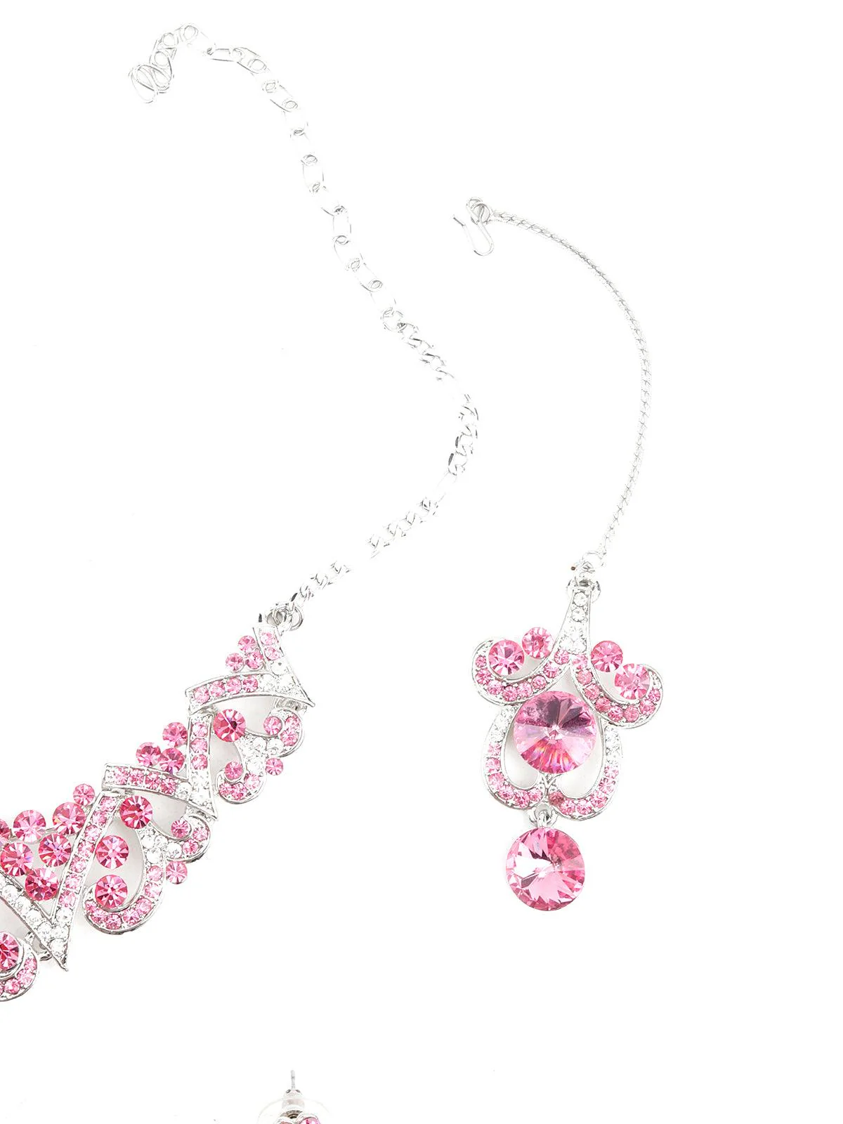 Odette Women Pink Crystal Necklace Set - Image 5