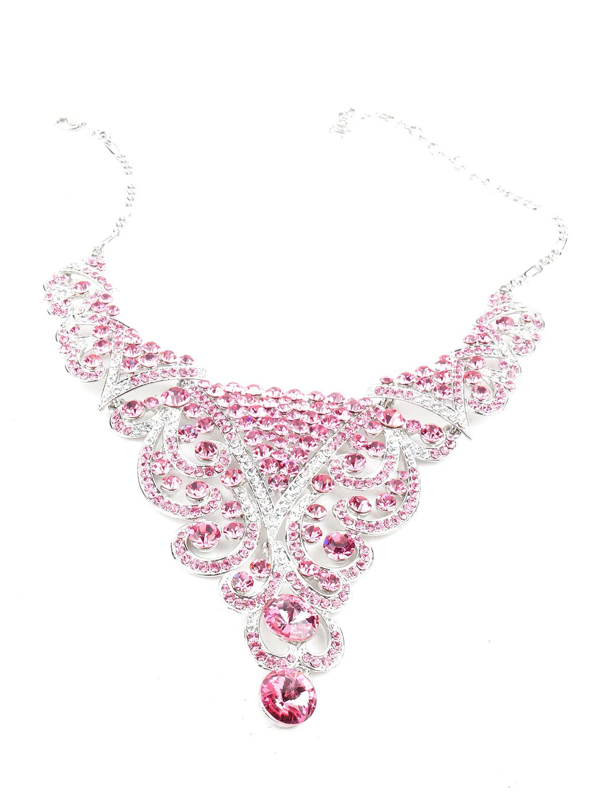 Odette Women Pink Crystal Necklace Set - Image 6