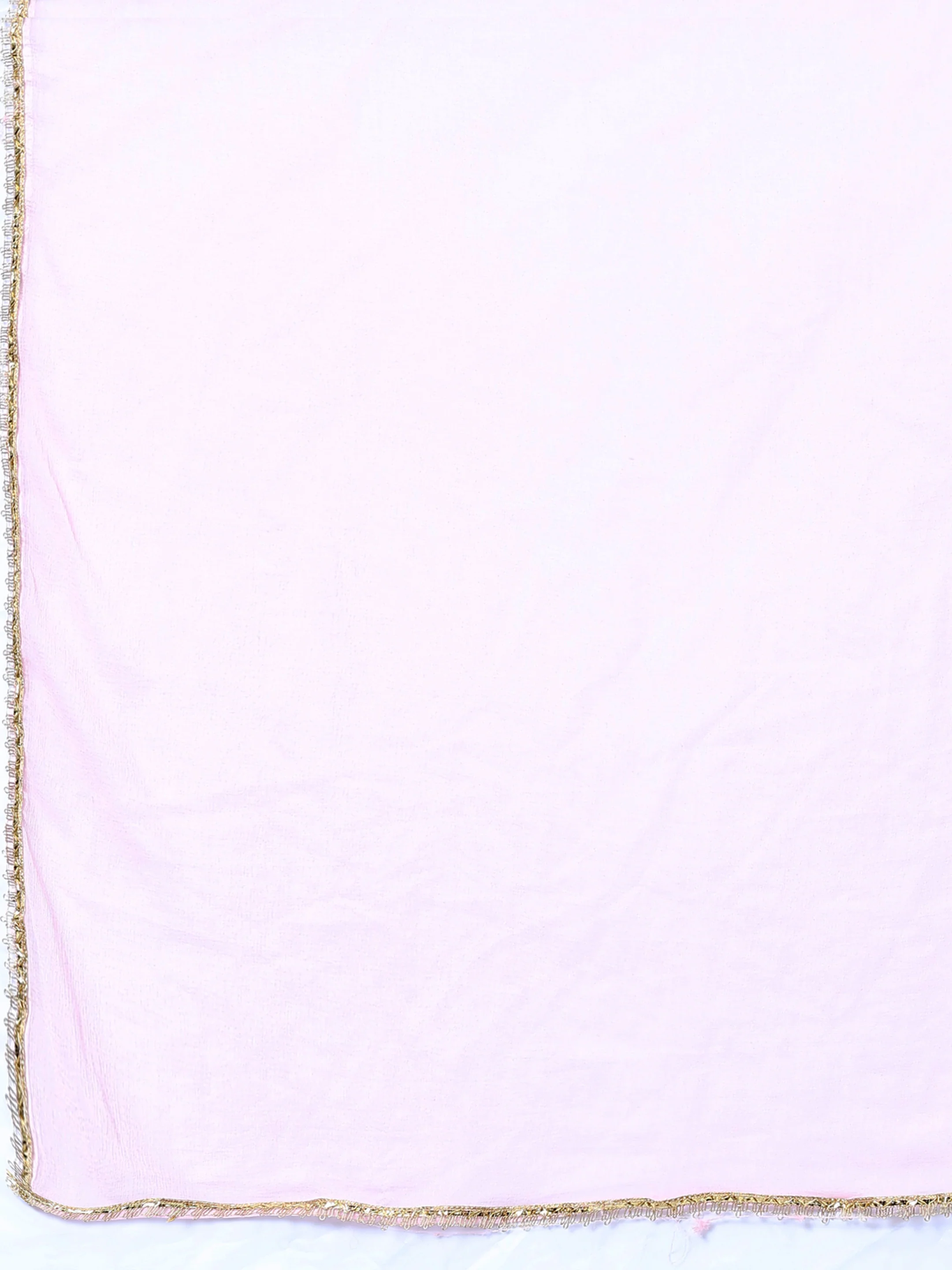 Odette Women Pink Embellished With Embroidered Georgette Semi Stitched Suit - Image 9