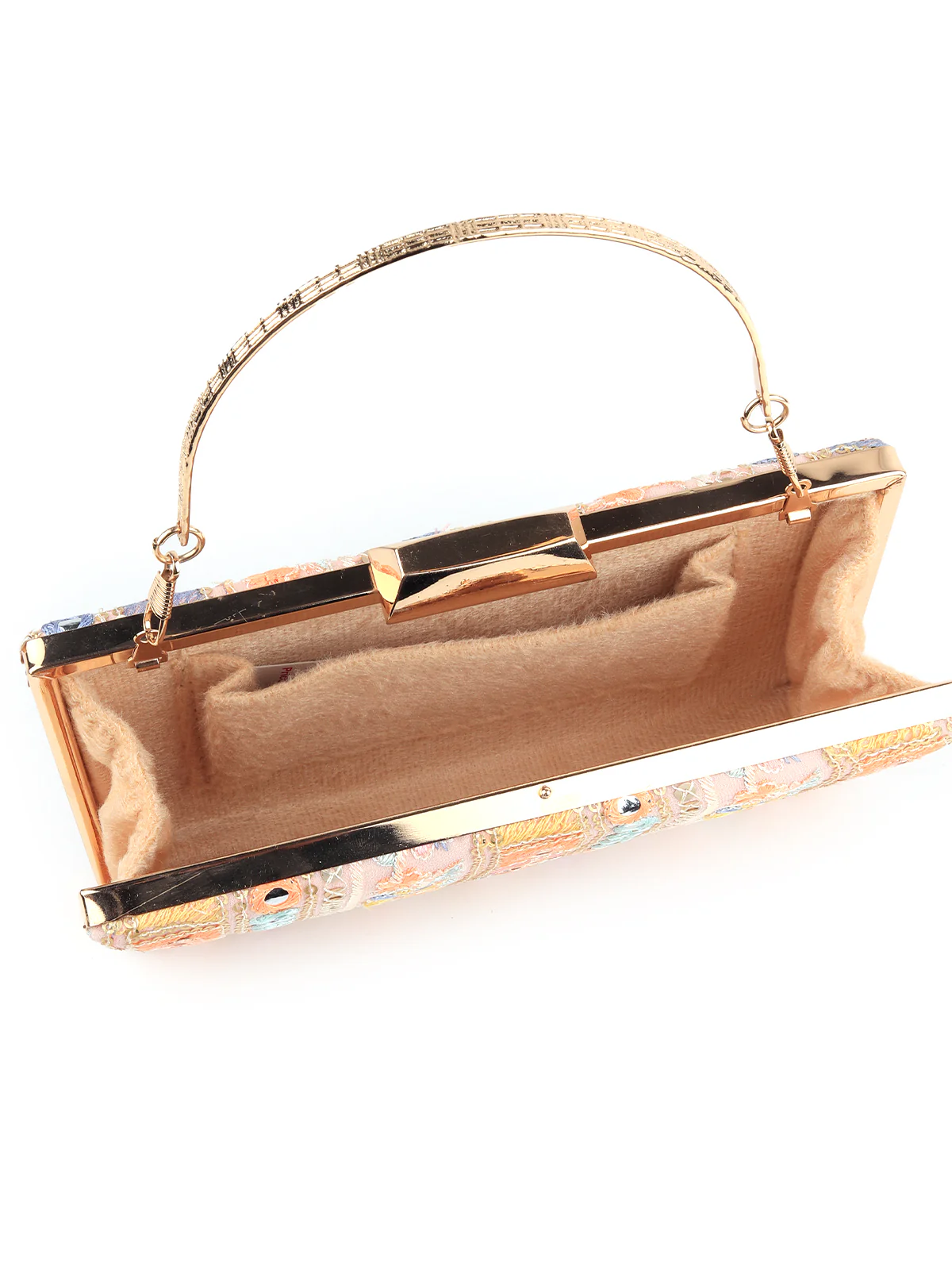 Odette Women Pink Embroidered Party Clutch - Image 5
