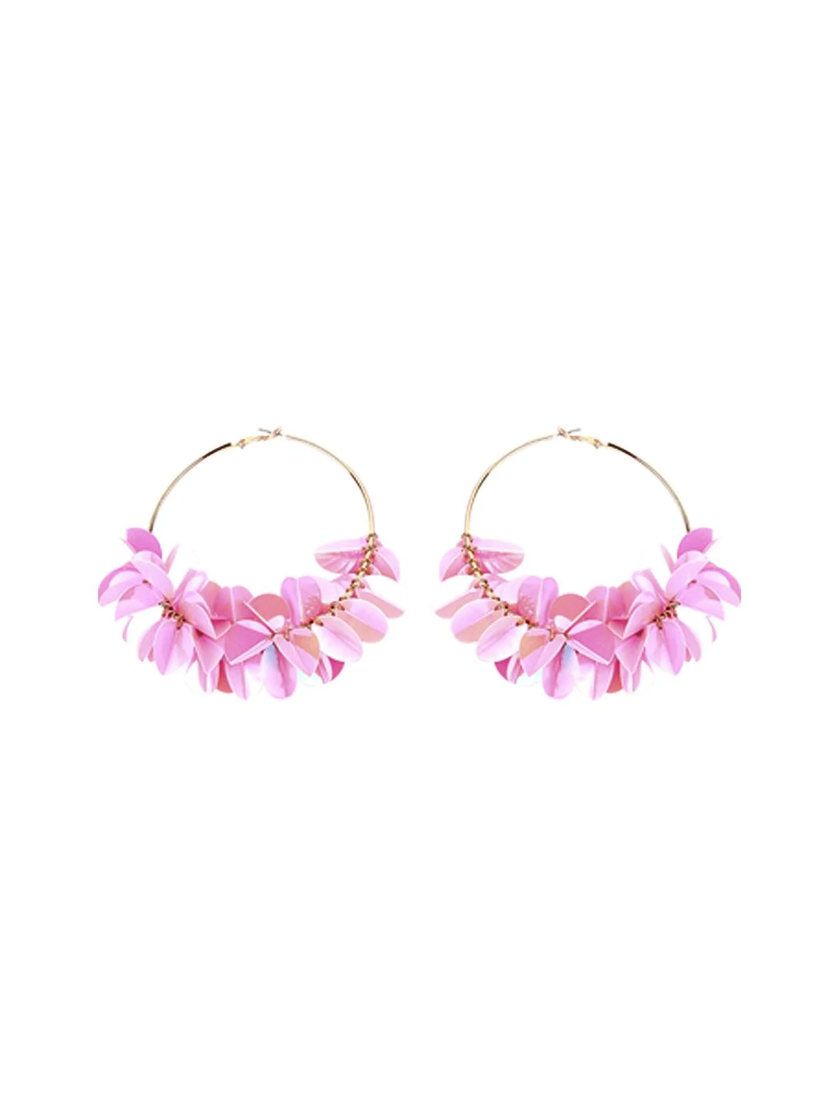 Odette Women Pink Floral Metal Earrings - Image 5