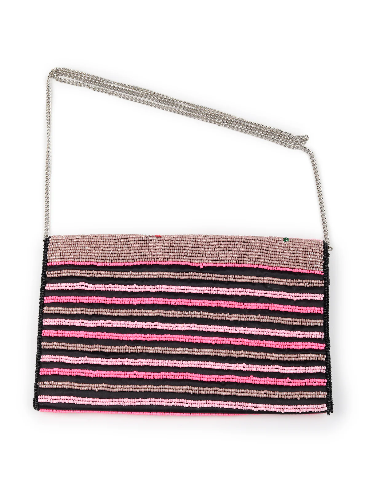 Odette Women Pink Hued Beaded Patterns Sling Bag - Image 4
