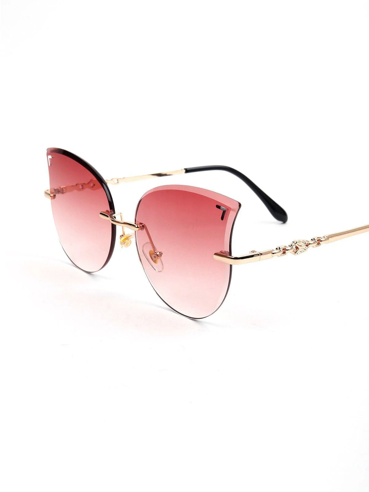 Odette Women Pink High-Index Acrylic Lense Frame Sunglasses - Image 4
