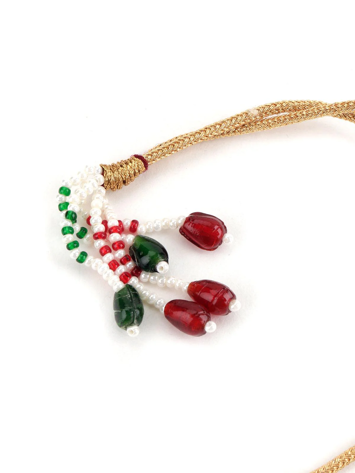 Odette Women Pink Mani-Kundan Thoughtful Choker Set - Image 7