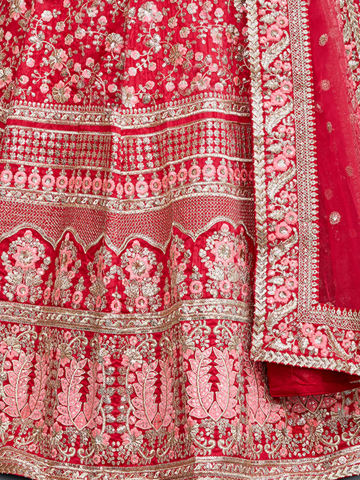 Odette Women Pink Embroidered Semi Stitched Lehenga With Unstitched Blouse - Image 4