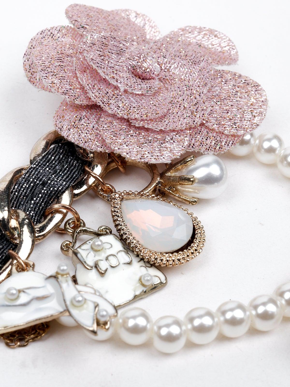 Odette Women Pink Metal Brooch - Image 5