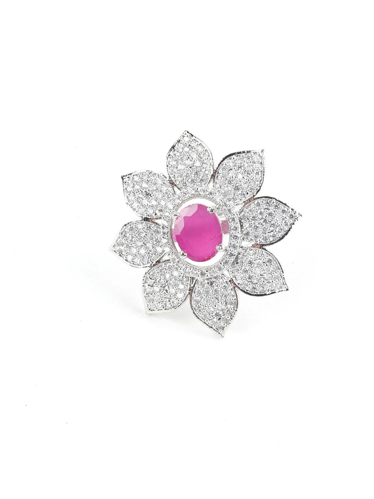 Odette Women Pink Ruby Floral Finger Odette Women - Image 3
