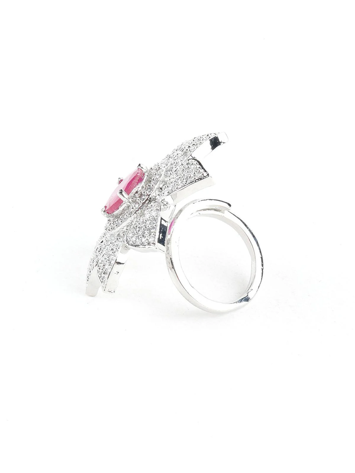 Odette Women Pink Ruby Floral Finger Odette Women - Image 4