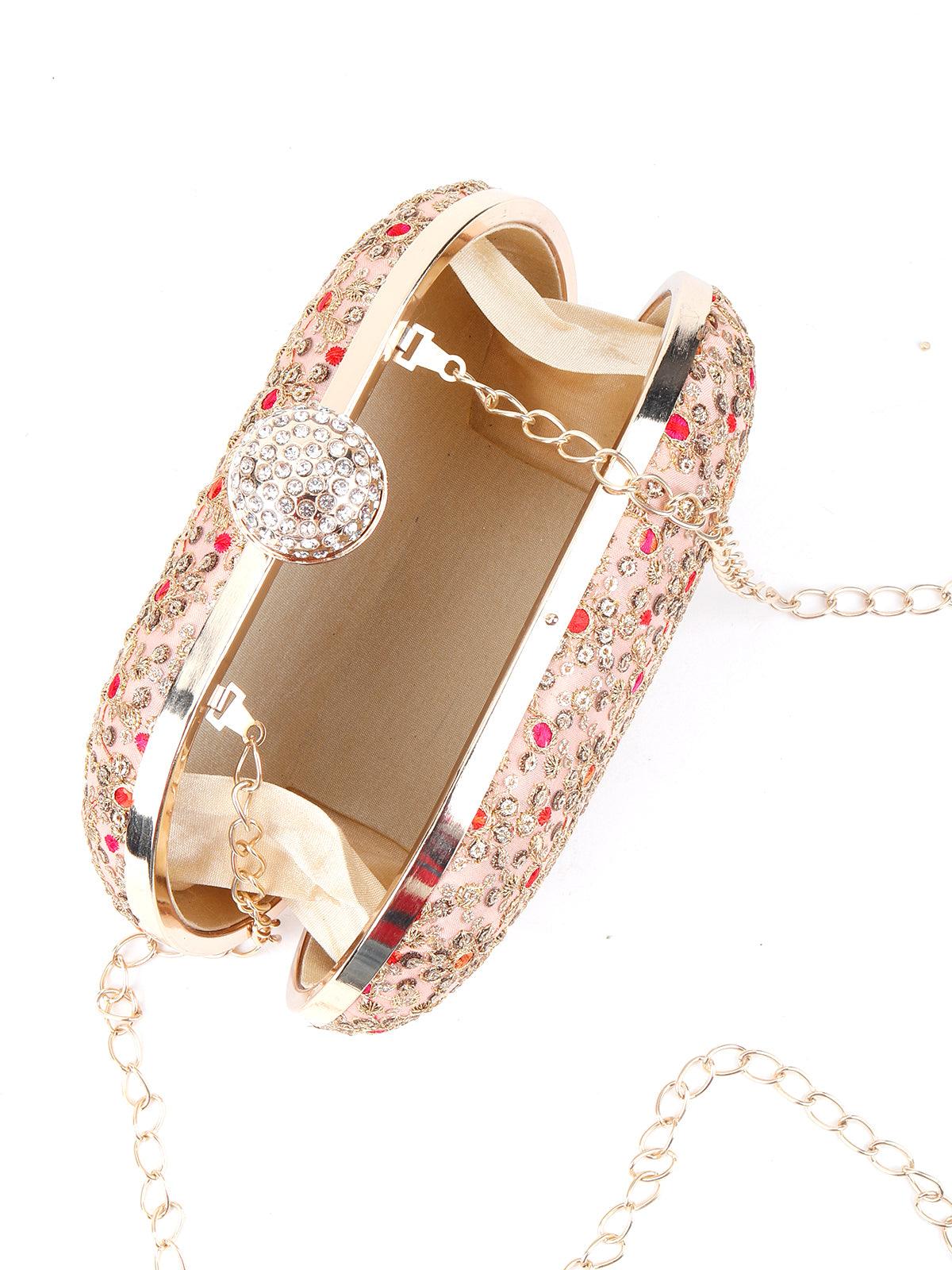 Odette Women Pink Sequins Clutch - Image 5