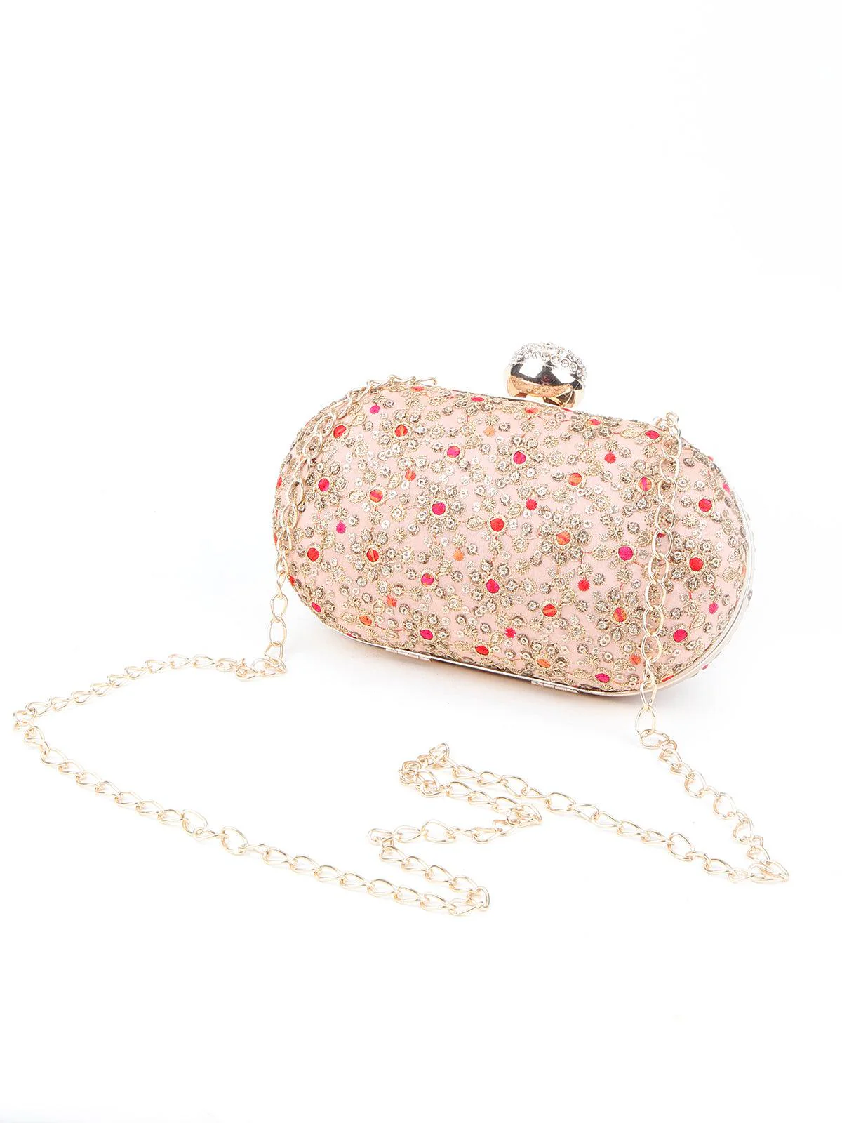 Odette Women Pink Sequins Clutch - Image 6