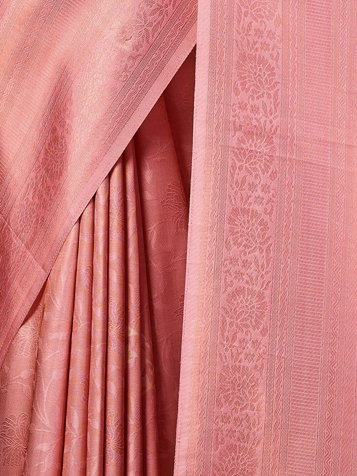Odette Women Pink Silk Blend Woven Saree With Unstitched Blouse - Image 4