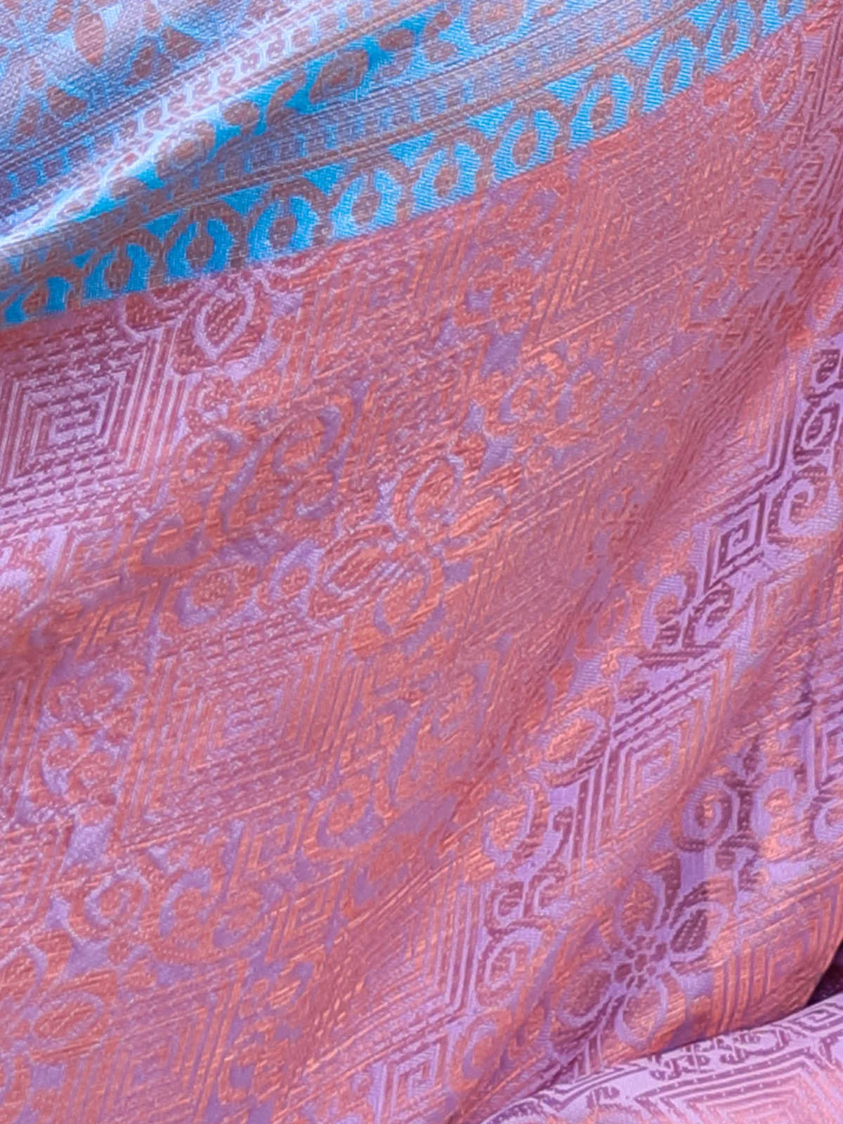 Odette Women Pink Silk Blend Woven Saree With Unstitched Blouse - Image 5