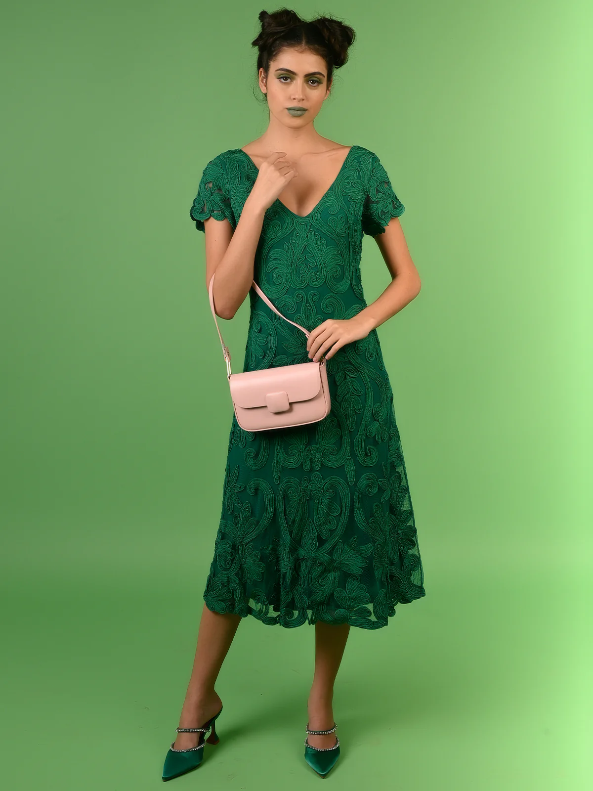 Odette Women Pink Solid Party Clutch - Image 2