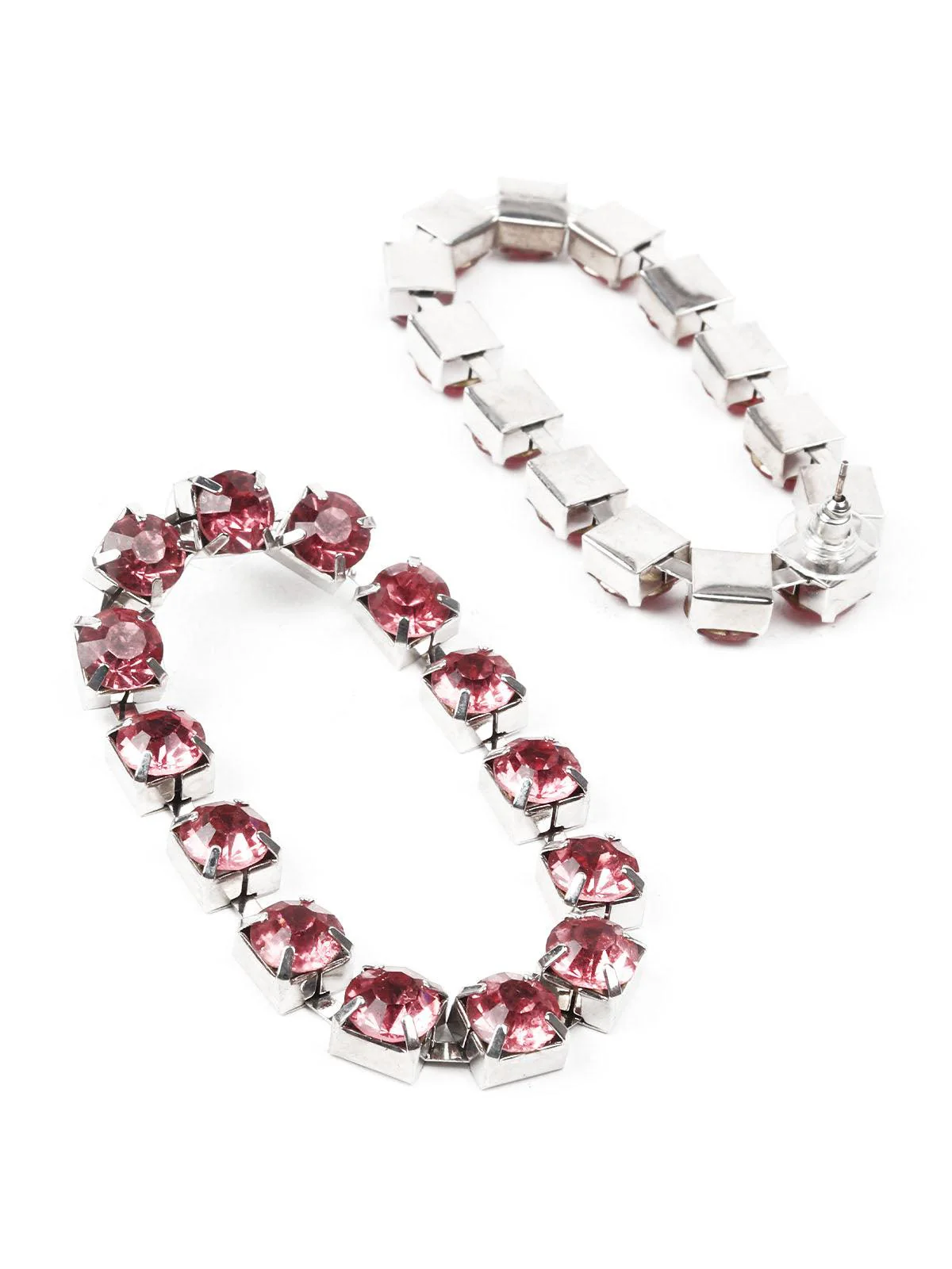 Odette Women Pink Stone Hoop Earring - Image 3