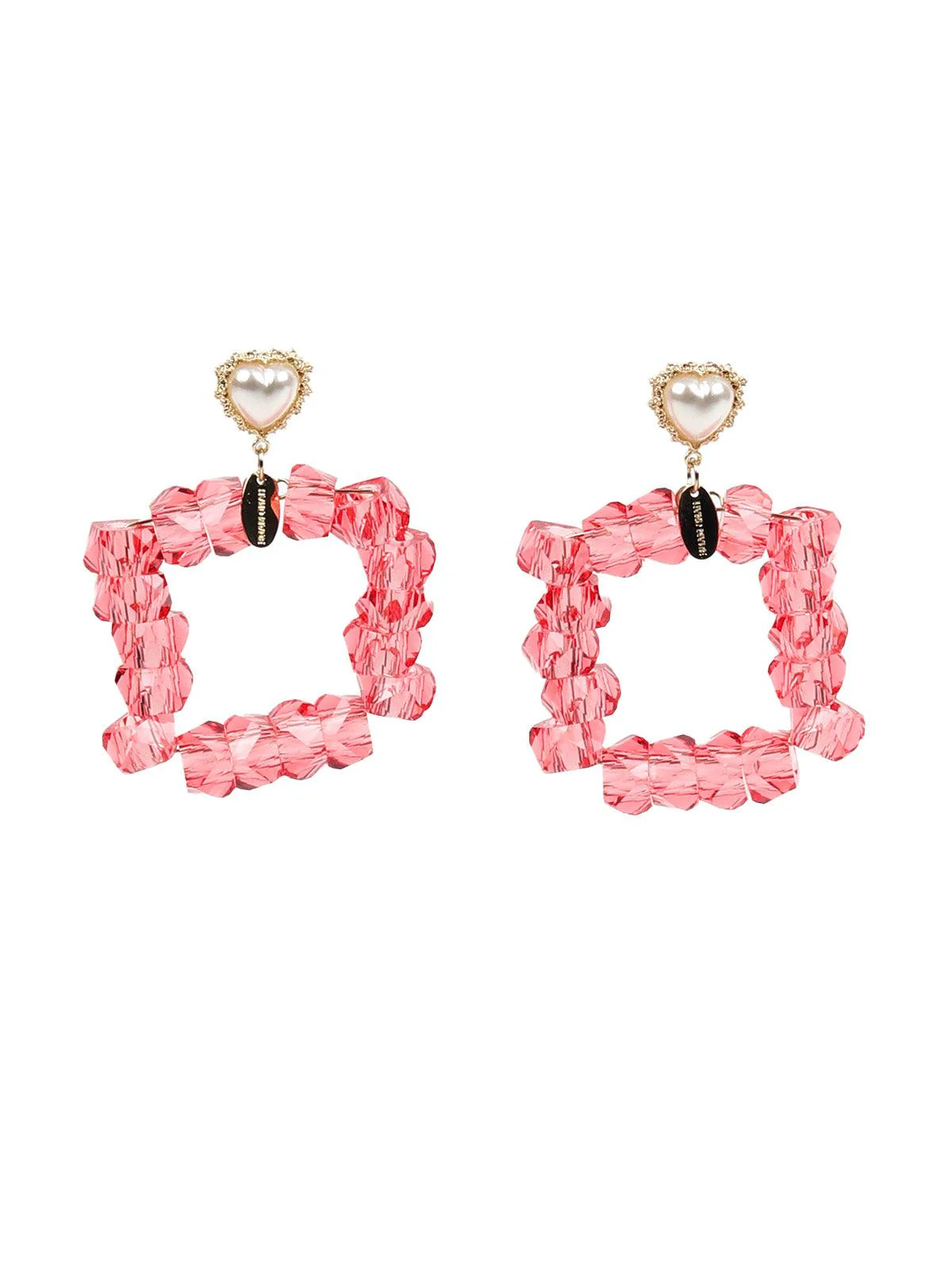 Odette Women Peach Textured Stunning Statement Earrings - Image 3