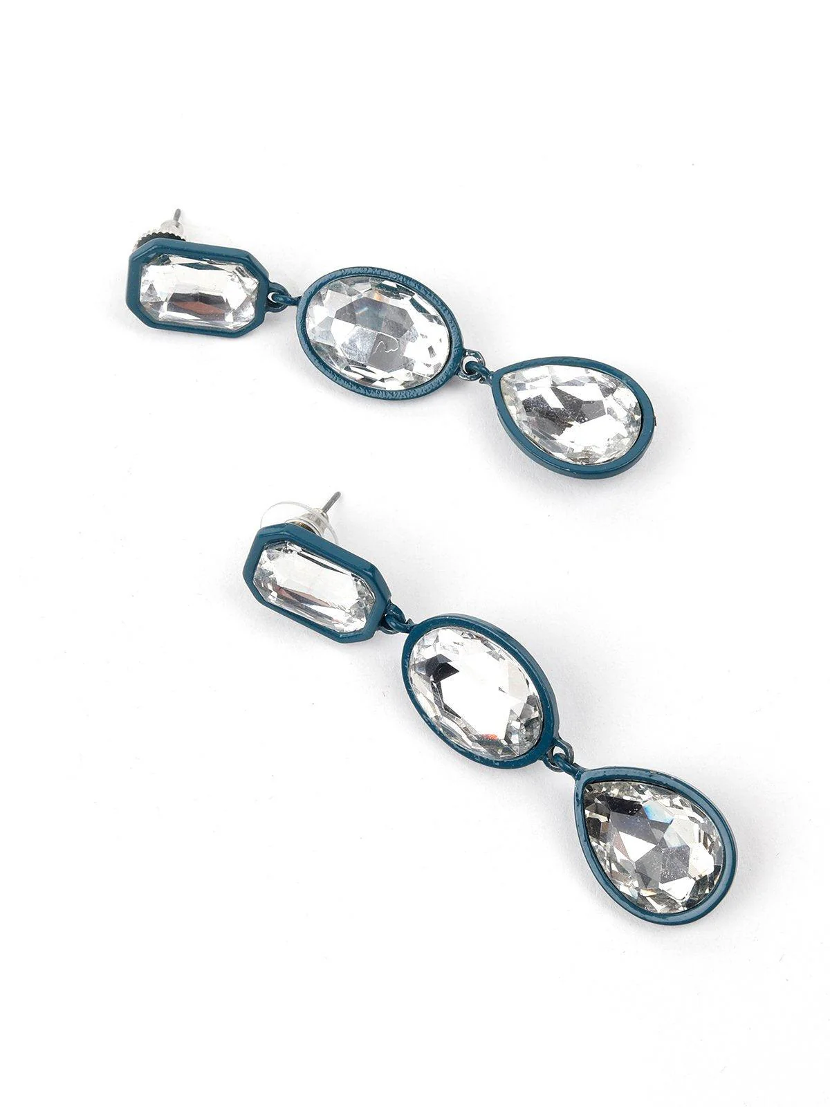 Odette Women Blue Metal Earrings - Image 3