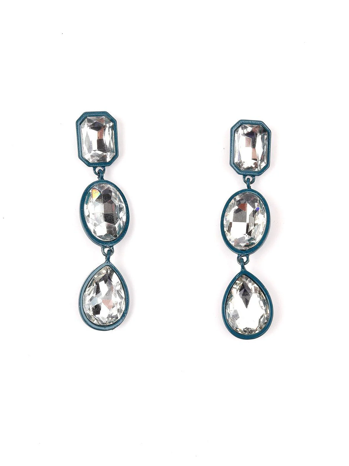 Odette Women Blue Metal Earrings - Image 4