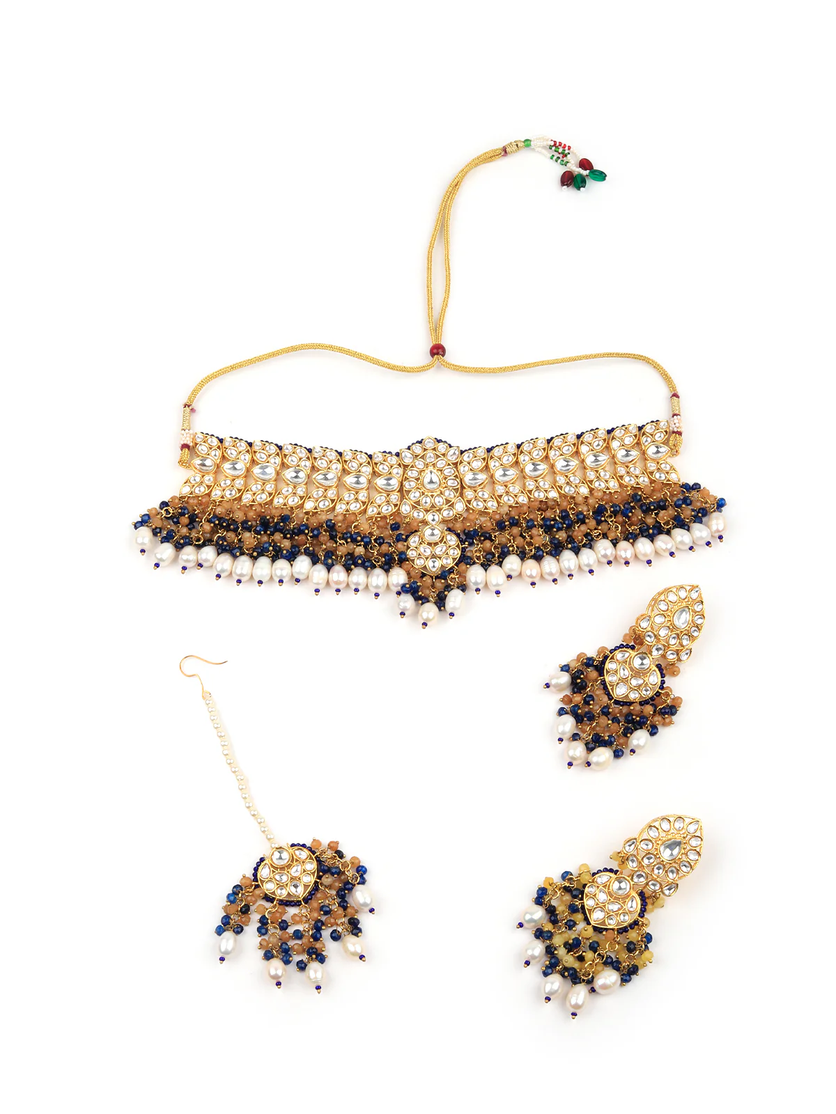 Odette Women Princess Choker Set With Multicolored Beads - Image 3