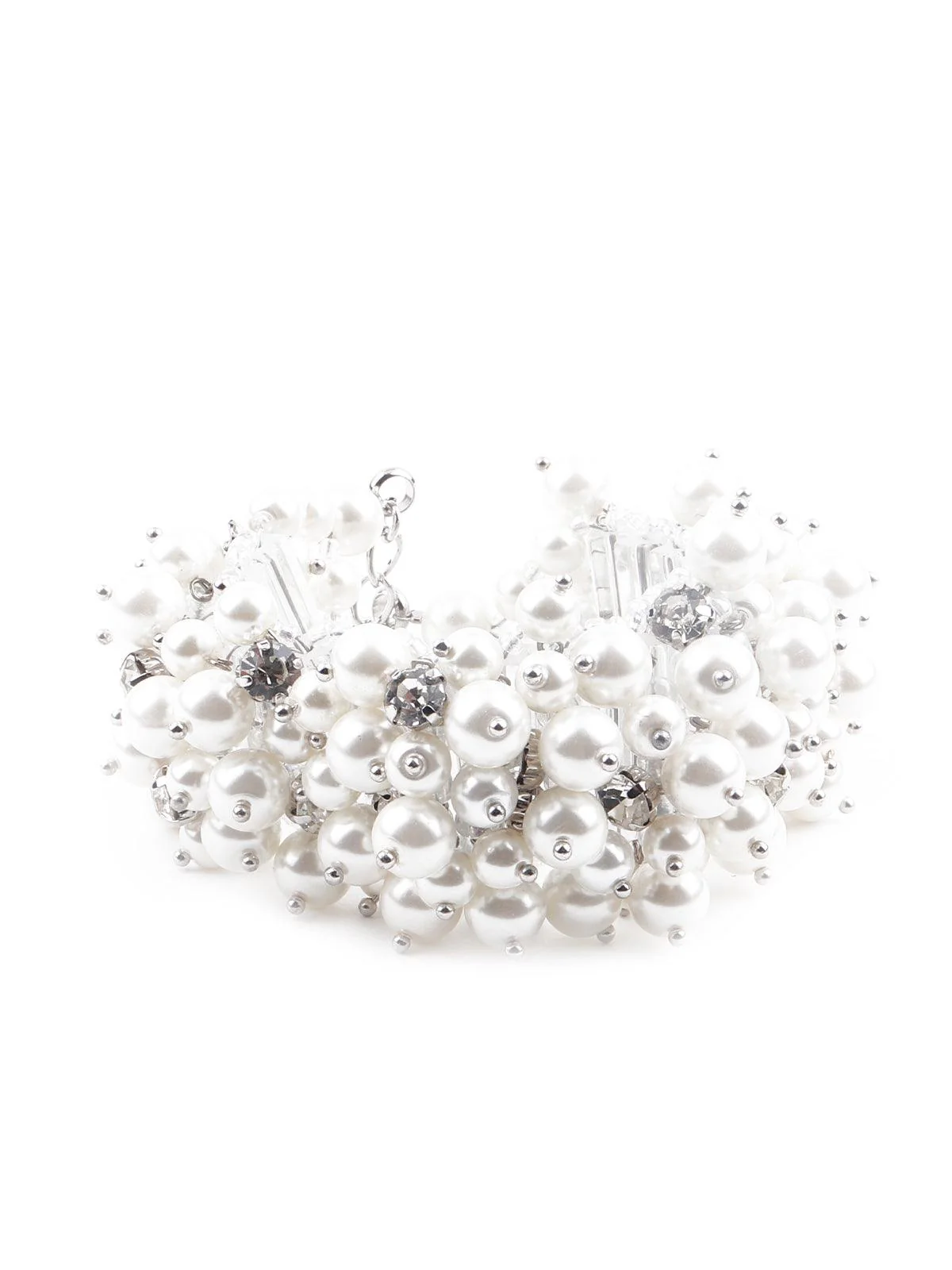 Odette Pure White Gorgeous Embellished Bracelet For Women - Image 3