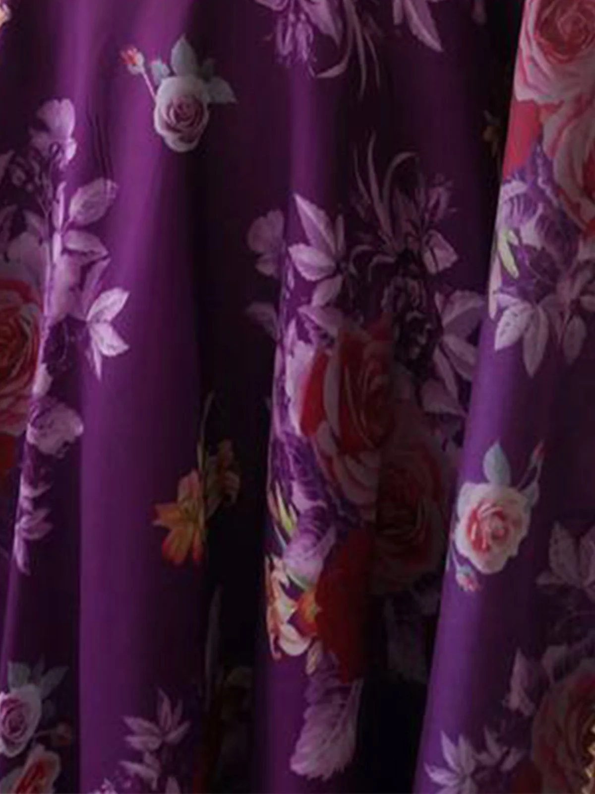 Odette Women Purple Printed Organza Stitched Kurta With Dupatta - Image 6