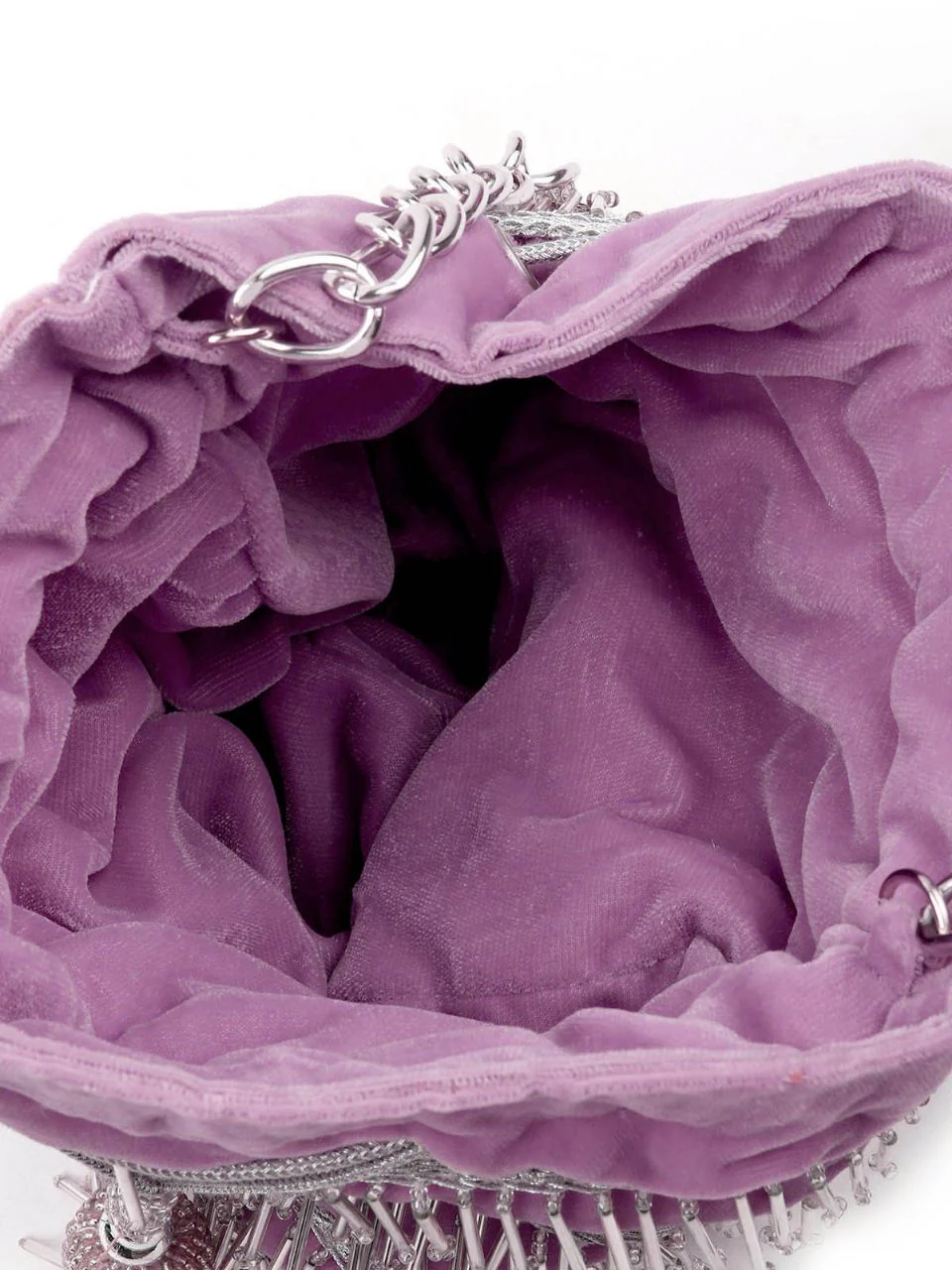 Odette Women Purple Tassel Embellished Potli - Image 6